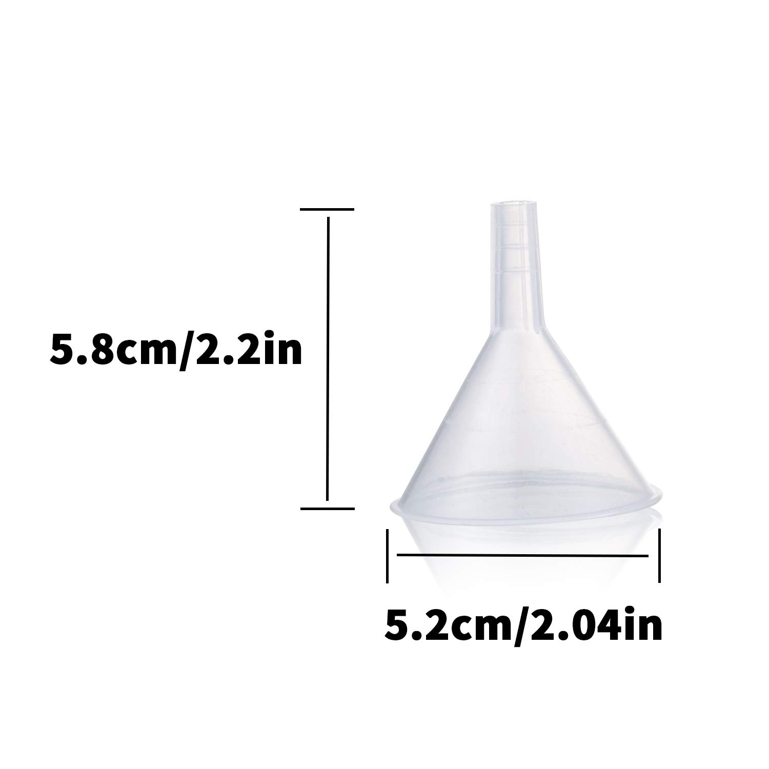 Plastic Funnel Set, 3 Pcs Lab PP Funnels, 100Mm X 1, 75Mm X 1, 50Mm X 1 (Pack of 3) image number 2