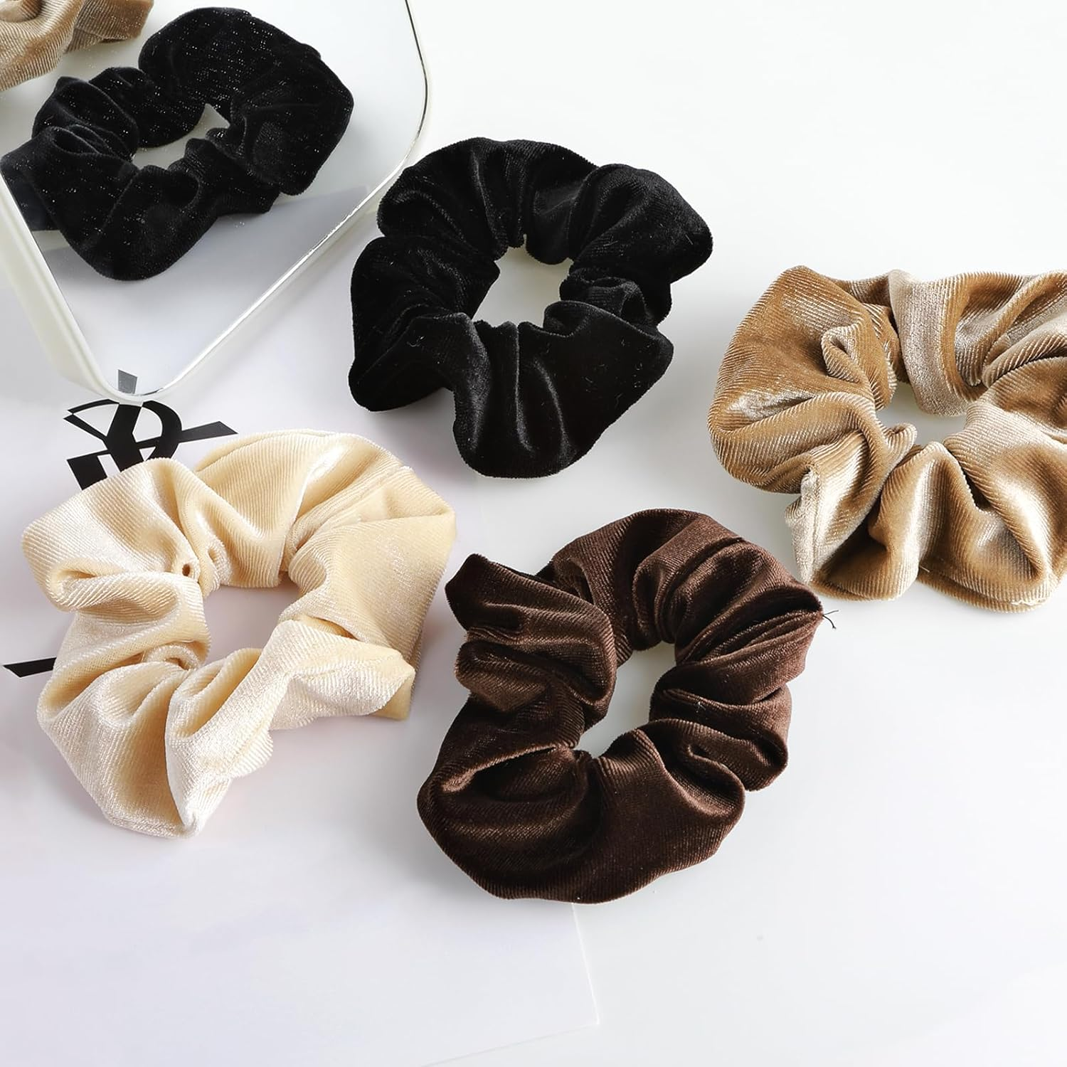 Large Scrunchies for Women 4Pcs Velvet Jumbo Scrunchies for Hair Soft Ponytail Holder Cute Colors Elastic Hair Bands Fashion Bulk Hair Ties for Teens Women Thick Curly Thin Fine Hair image number 6