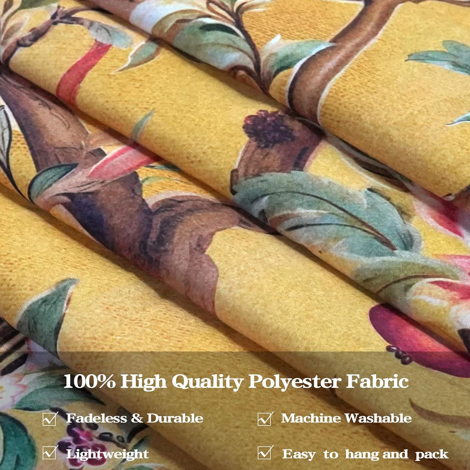 Boho Tree of Life Tapestry, Vintage Flower Leaves Birds Plant Animal Pattern Tapestries, Retro Indian Bohemian Aesthetic Wall Hanging Orange Yellow 36&times;48 Inch