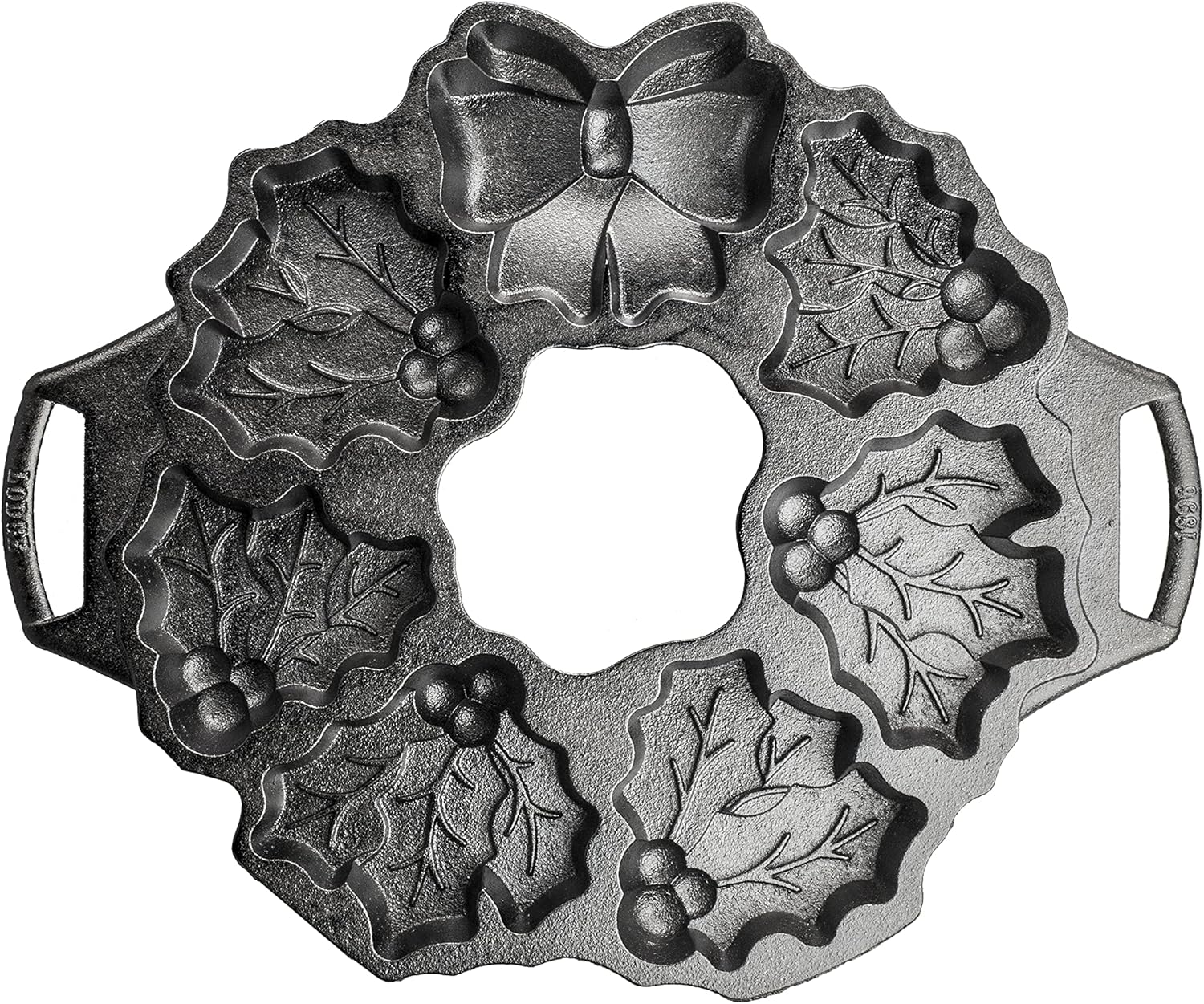 Lodge Cast Iron Holiday Wreath Pan, Black, 14.69 Inch image number 1