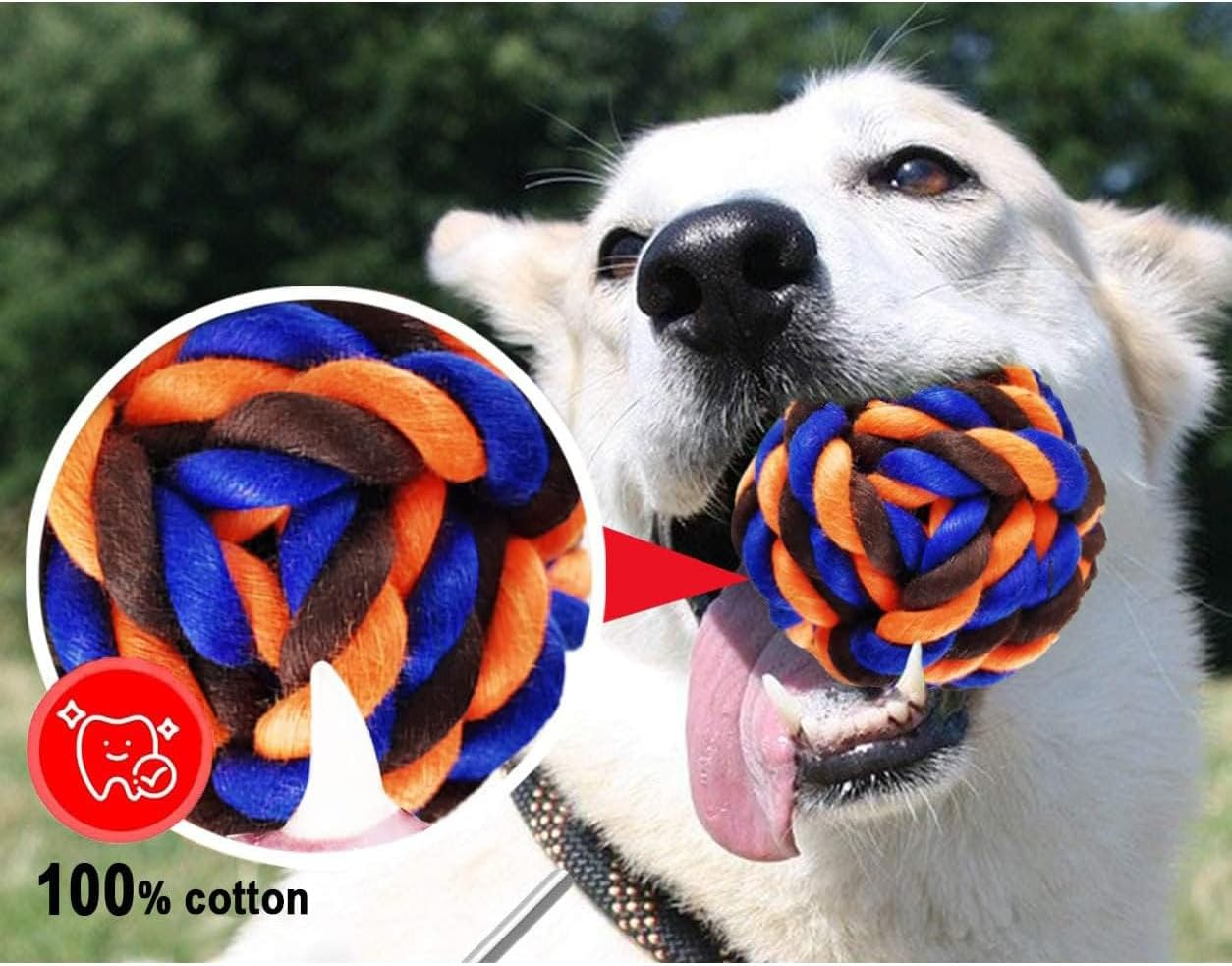 THJOPOKEEL 6 Pack Multipurpose Interactive Toy Colorful Teeth Cleaning Sturdy Pet Chewing Toy Rope Knot, Large Dog Chew Toys for Aggressive Chewers, Puppy Teething Chew Toys image number 6