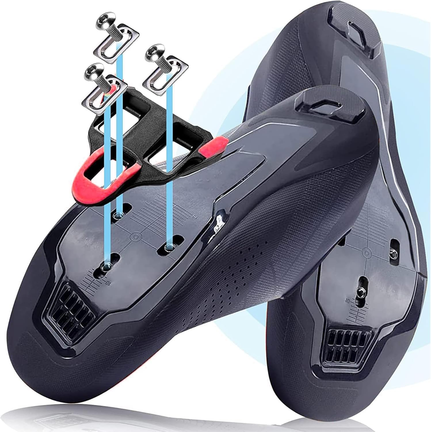 Cycling Deal Bike Cleats 6 Degree Compatible with Indoor Exercise Bikes Pedals, Clipless Spinning & Cycle Shoes, Road Bike Bicycle Cleat Set, Float Cleat Replacement for Standard Bicycle Pedal image number 3