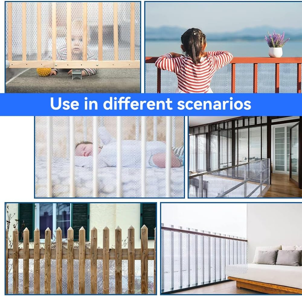 Ausgear 4.5M Child Safety Net - Durable Banister Guard for Stair Railing, Balcony and Stairway Protection - Baby Proofing Dog Gate - Brown, 78Cm X 4.5M image number 1