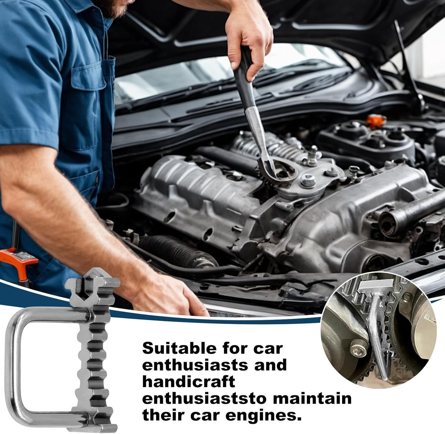 Camshaft Belt Locking Tool - Engine Timing Tool, Secure Pulley Holding Device | Precision Alignment Tool, Steel Auto Repair Equipment for Engine Maintenance, Belt Replacement, and Professional Car Ser image number 4