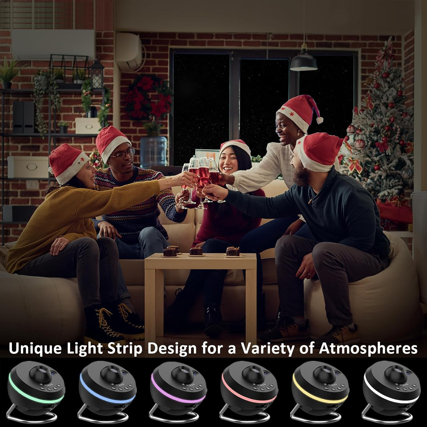 Ainael Galaxy Projector, Star Projector, Planetarium, Night Light, Ceiling, Space, Starry Sky, Projector with Strip Light, Meteor and Galaxy, Projector for Kids, Bedroom (Black) image number 4