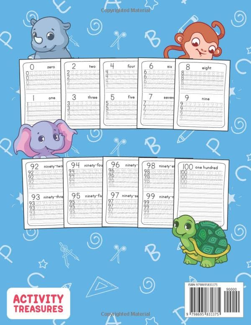 Tracing Numbers 1-100 for Kindergarten: Number Practice Workbook to Learn the Numbers from 0 to 100 for Preschoolers & Kindergarten Kids Ages 3-5! image number 6