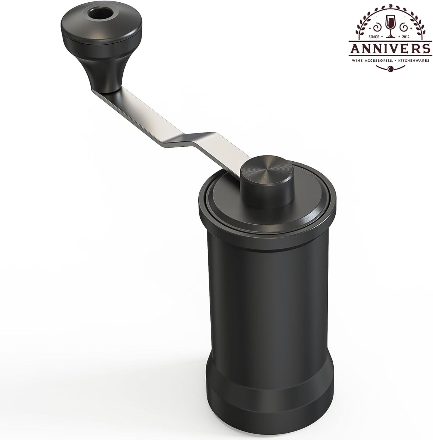 ANNIVERS Manual Coffee Grinder Hand Coffee Bean Grinder Burr Grinder, Adjustable Coarseness Ceramic Burr Glass Jar Stainless Steel Crank Brush, for Espresso French Press Drip, Moulin &Agrave; Caf&eacute; Manuel image number 6