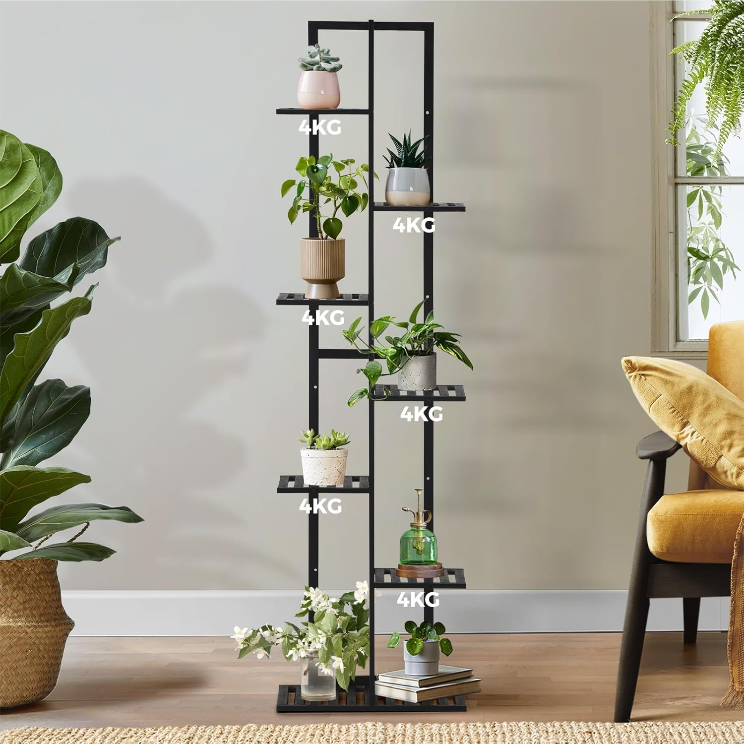 Livsip 7 Tiers Plant Stand Bamboo Flower Shelf Plant Rack image number 5