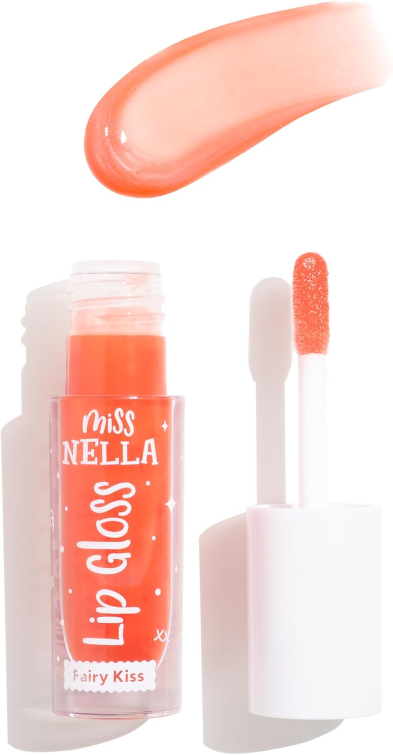 Miss Nella Fairy Kiss Lips & Tips Duo Scented Lip Gloss + Glitter Nail Polish for Children with Removable, Water-Based and Odour-Free Formula