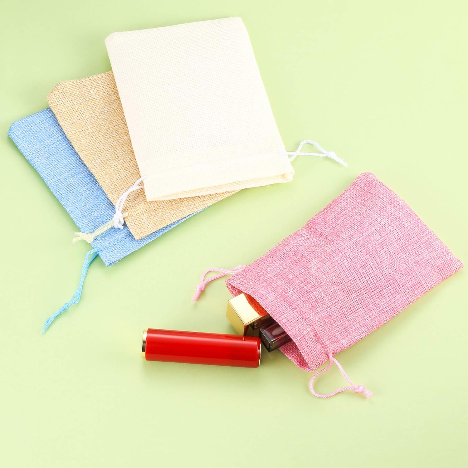 20PCS Jute Bag, Small Linen Cloth Bags, Colorful Lavender Sachet Gift Bag for Jewelry Wedding Banquet Christmas DIY Crafts (10X14Cm, Random Colors)