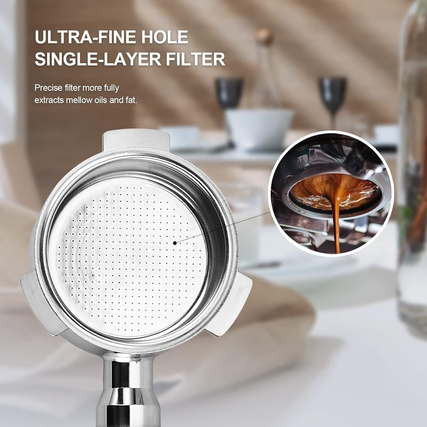 51Mm Bottomless Portafilter 3 Ears for Delonghi Espresso Machine EC680 and EC685 Stainless Steel Naked Portafilter along with Stainless Steel Double Shot Filter Basket