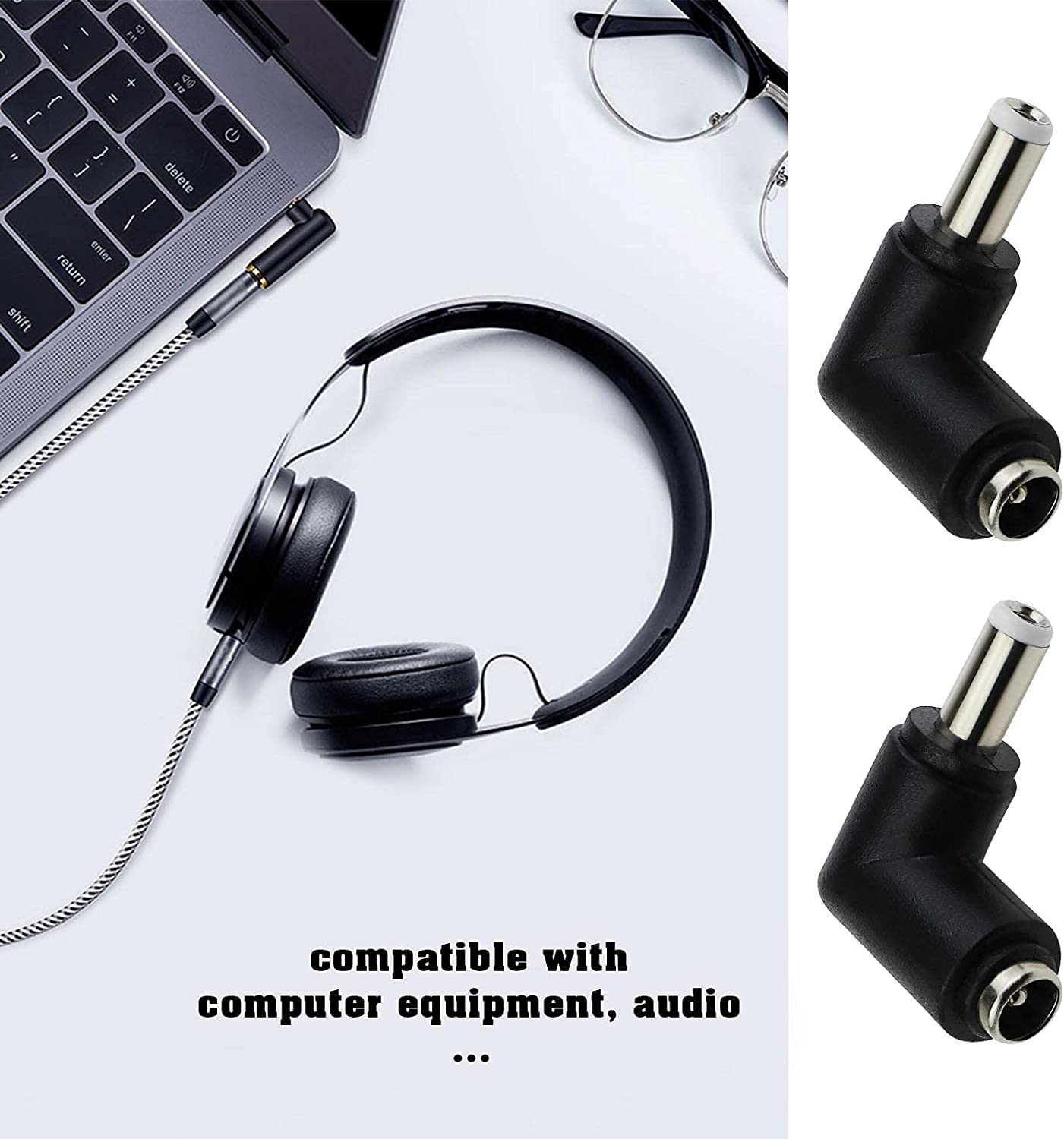 5X 5.5Mmx2.1Mm Female Socket to 5.5Mmx2.5Mm Male Plug Jack DC Power Adapter Converter Connectors for CCTV Camera Applications image number 6