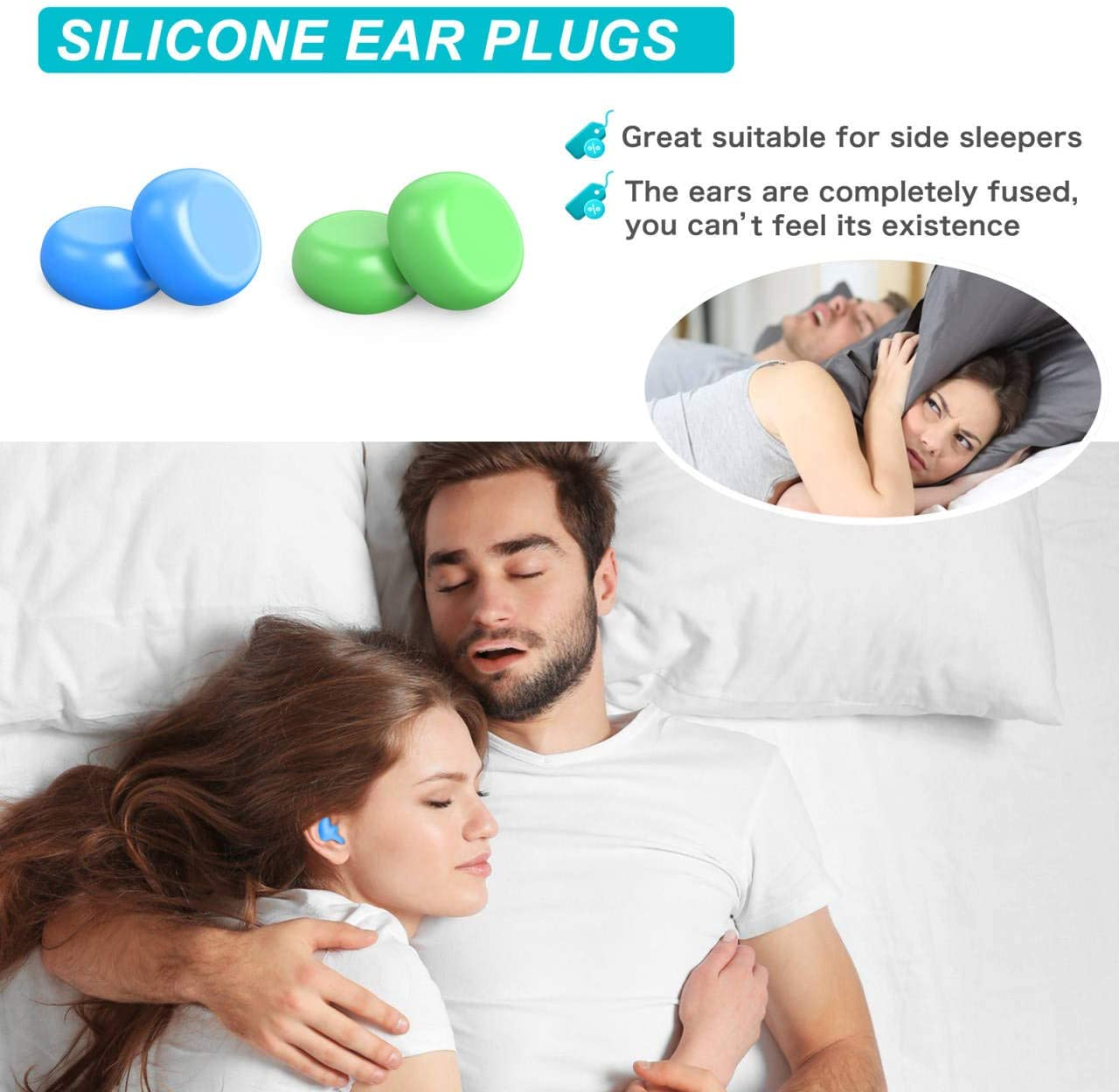Ear Plugs for Sleeping Swimming, 54 Pair Reusable Silicone Moldable Noise Cancelling Earplugs for Shooting Range, Swimmers, Snoring, Concerts, Airplanes, Travel, Work, Studying image number 3