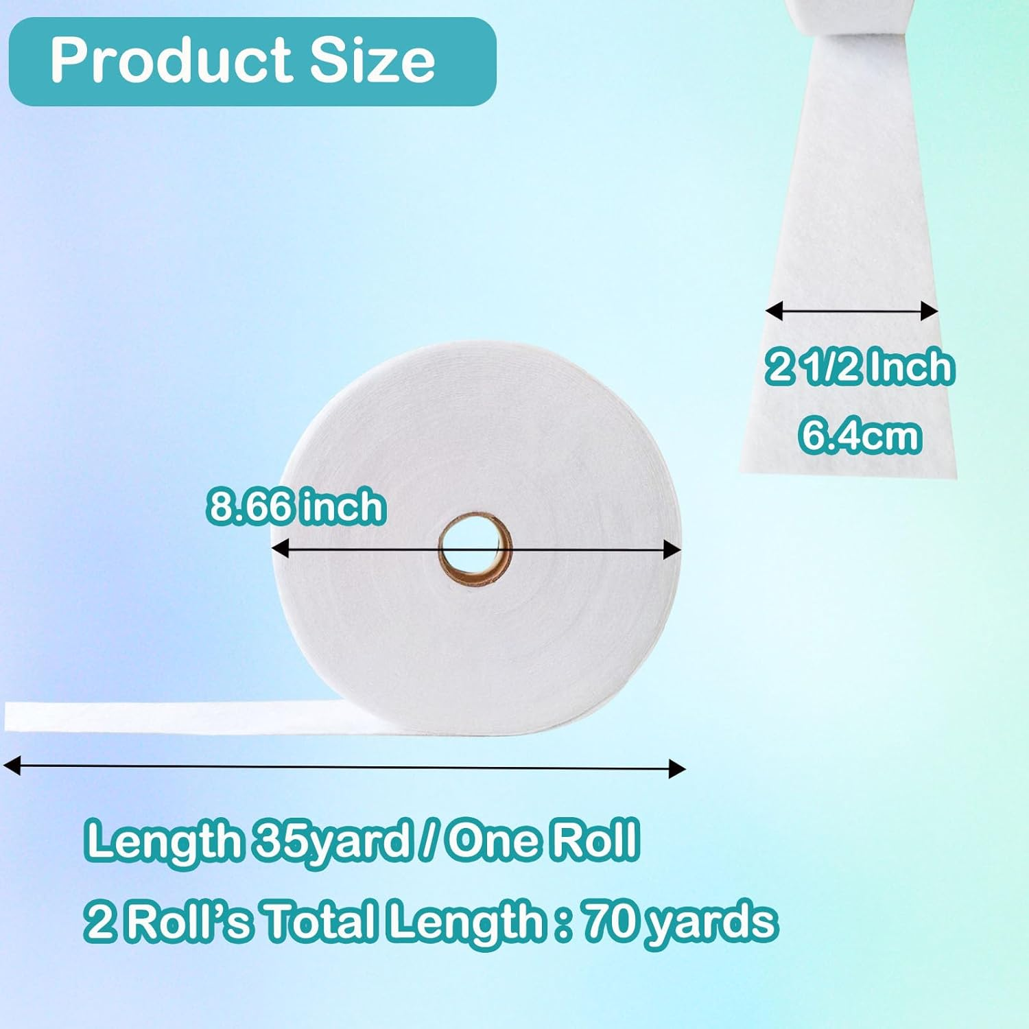 2 Roll Jelly Roll Batting Strip 2 1/2 Inch Cotton Blend Fleece Batting on a Roll Total 70 Yards for Jelly Roll Rugs,Throw Rugs,Braided Rug image number 5