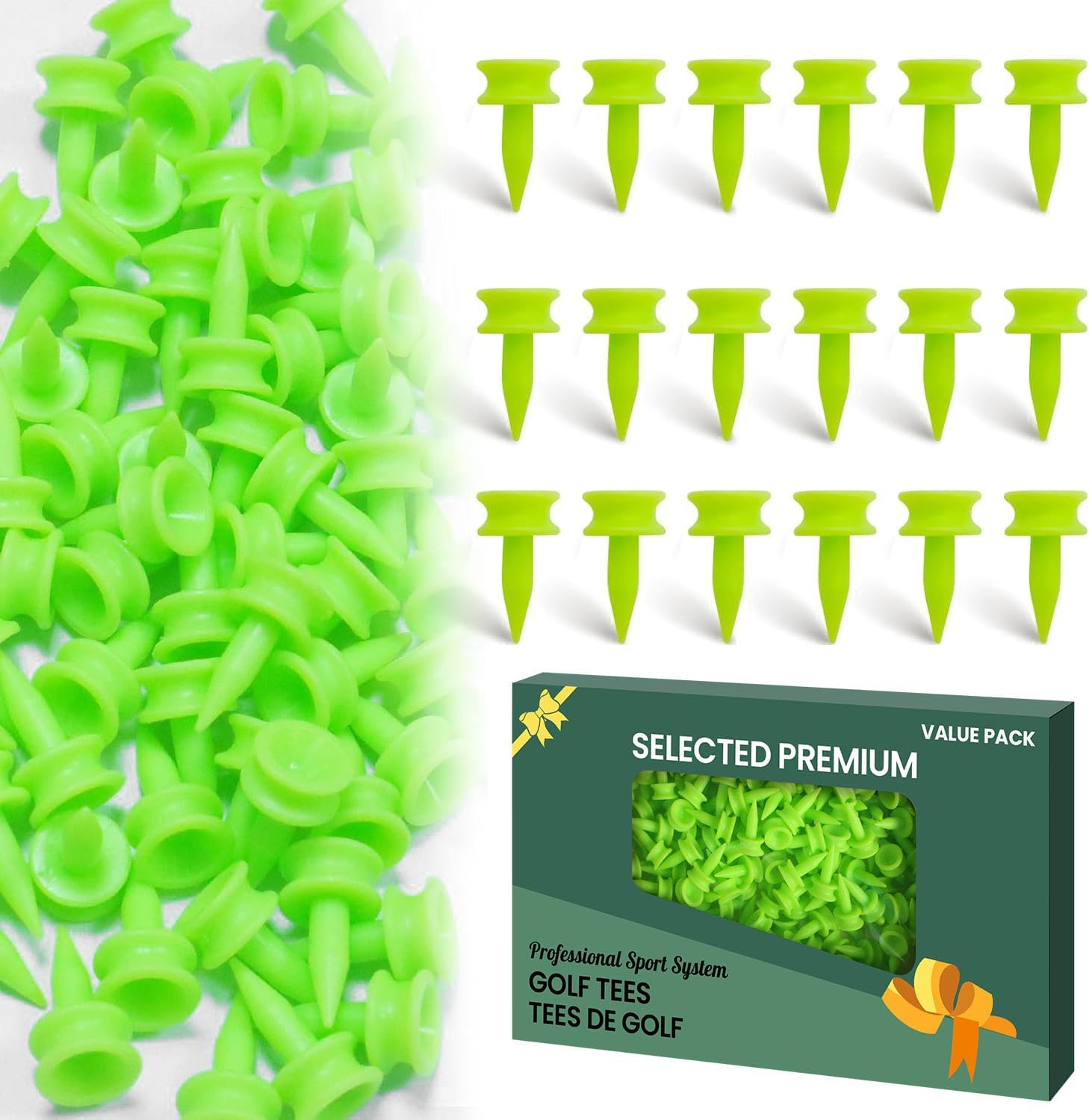 Amy Sport Golf Tees Step down Plastic Unbreakable 50 Pack Reusable Bulk Professional Height Control Castle Tee for Practice image number 2
