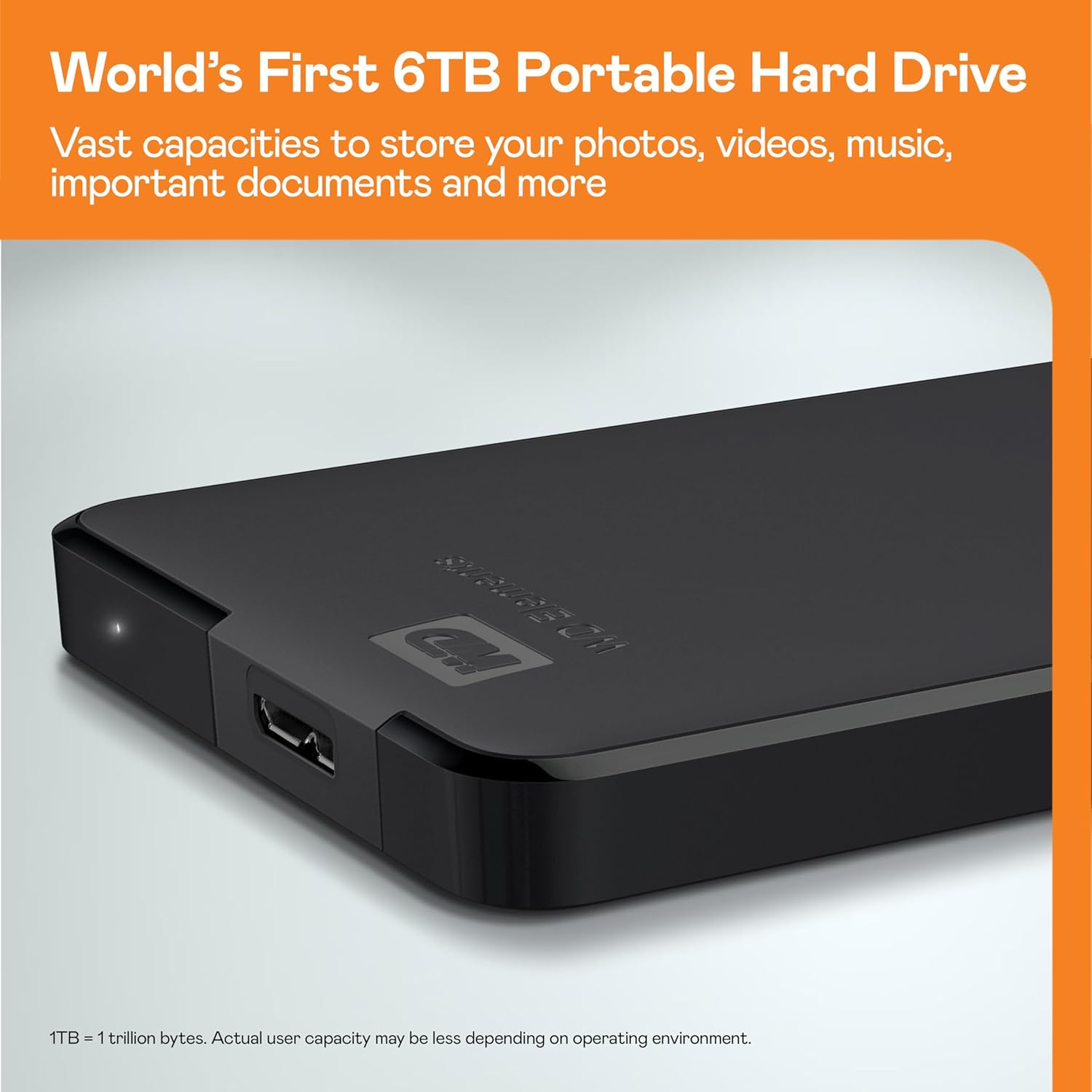 WD Western Digital 2TB Elements Portable USB 3.0 High-Capacity Hard Drive, WDBU6Y0020BBK, Wesn,Black image number 2
