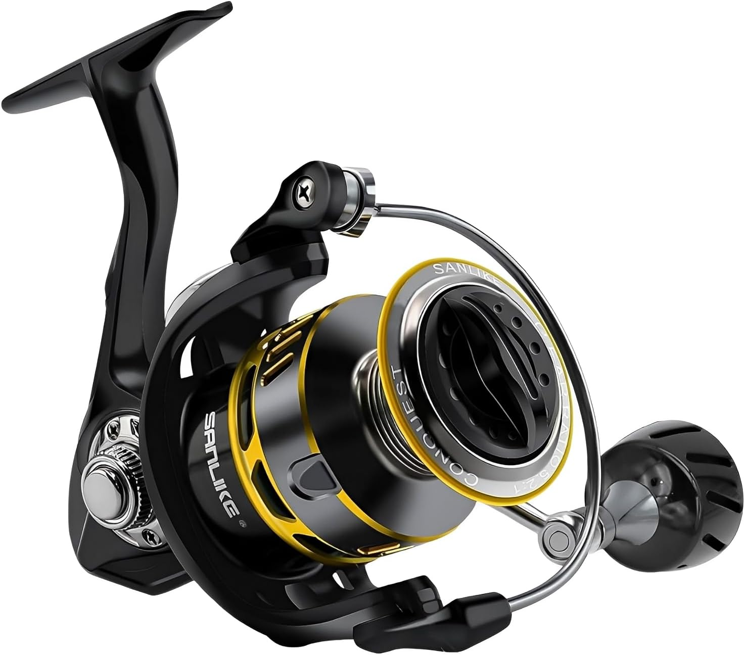 Spinning Fishing Reel, Max Drag 40.5LB - 7+1 BB Ball Bearing 5.2:1 Gear Ratio CNC Aluminum Spool & Handle- Saltwater & Freshwater Fishing
