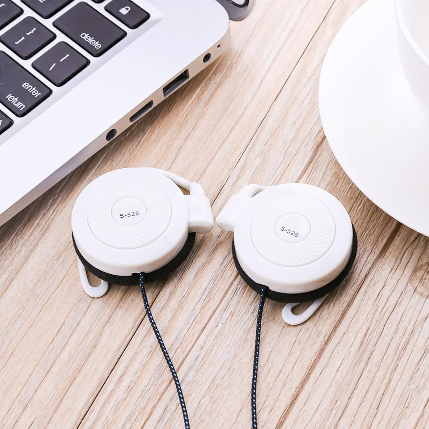 Fit Clip Earbuds - Wired Earphones Stereo Headset, over Ear 3.5Mm Jack | Secure Fit Running Exercise Earphones Deliver Premium Audio Quality for Outdoor Climbing and Long Workout Routines image number 4