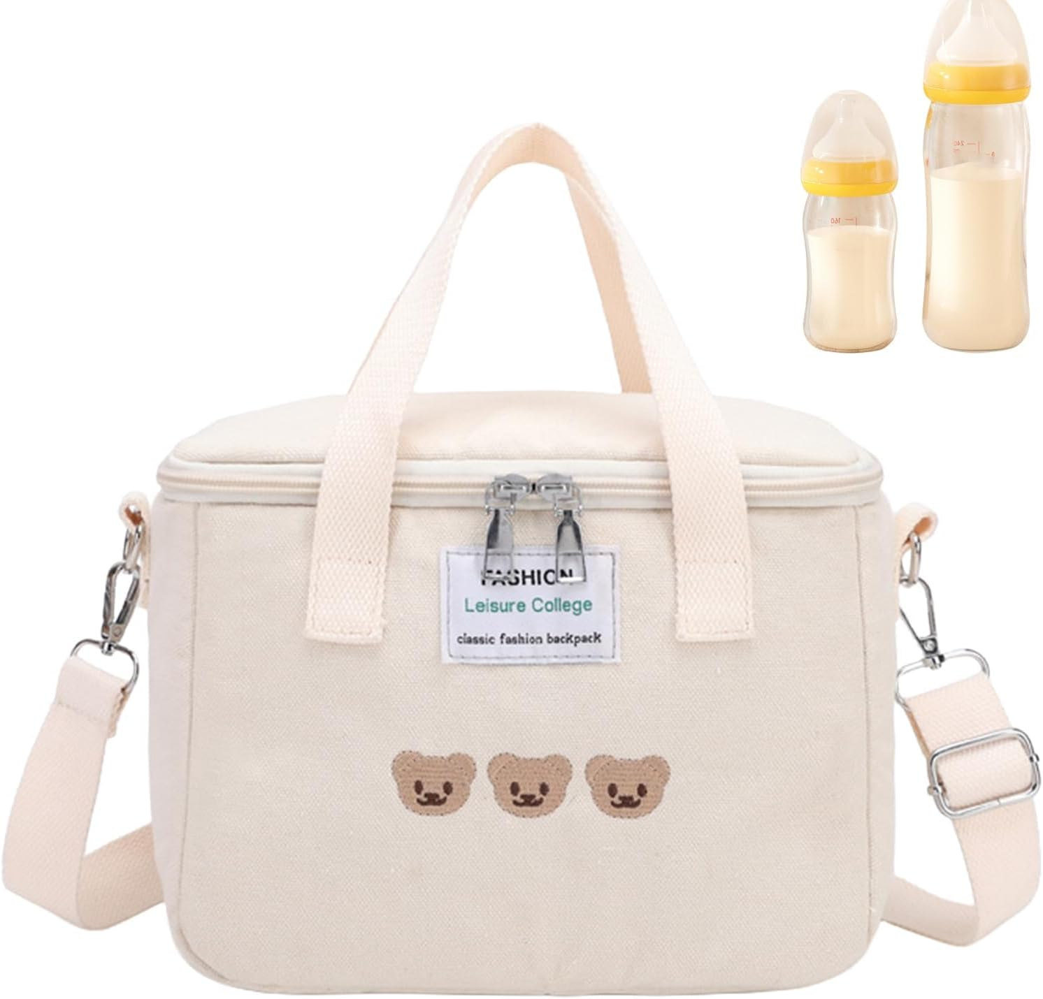 Baby Diaper Bag, Travel Storage Organizer, Cute Large Handbag | Spacious Insulation Layer Compartment Design, Adjustable Strap Utility Tote for Boys, Girls, Nursing, Stroller - Purple image number 4