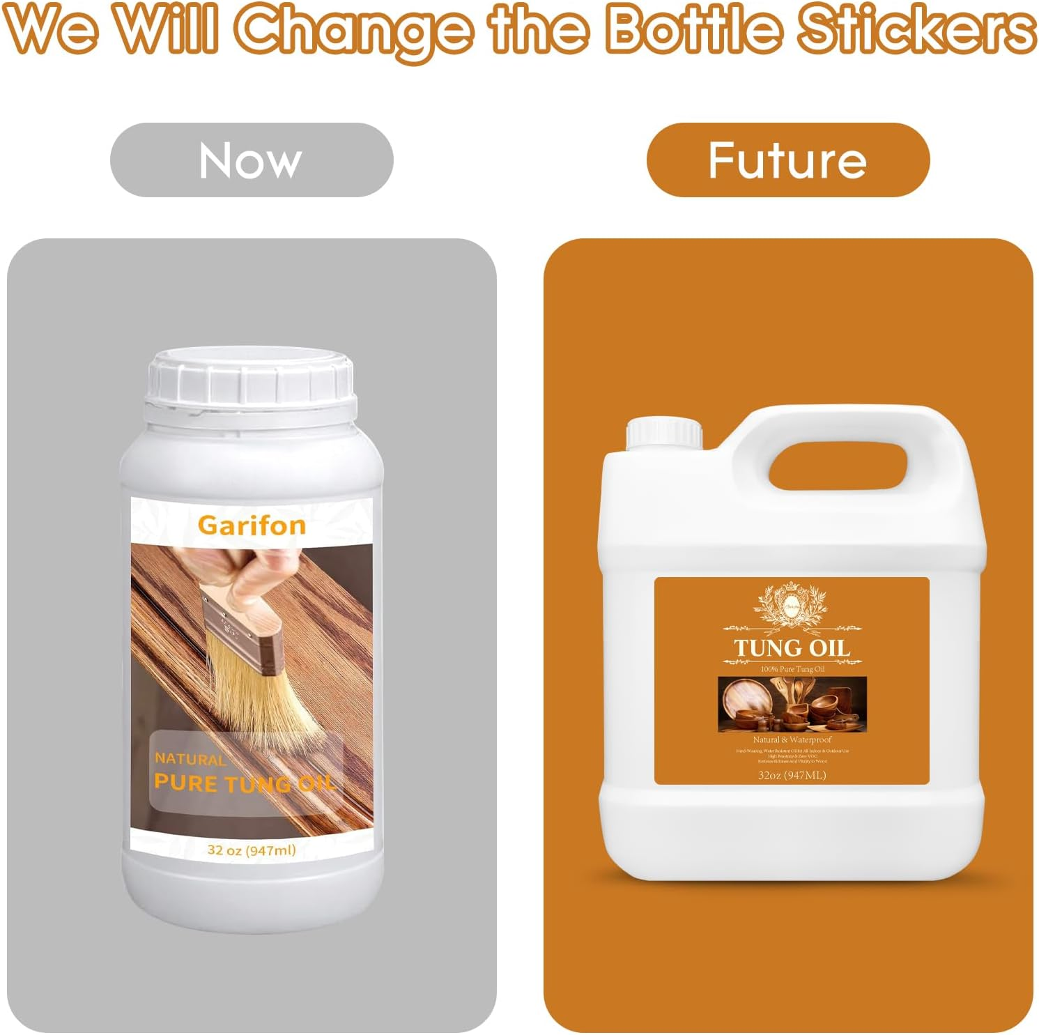 947Ml Tung Oil for Outdoor Furniture, Cutting Board, Food Grade Wood Sealer, Safe Finish for Indoor/Teak - 32Oz Pure, 100% Natural