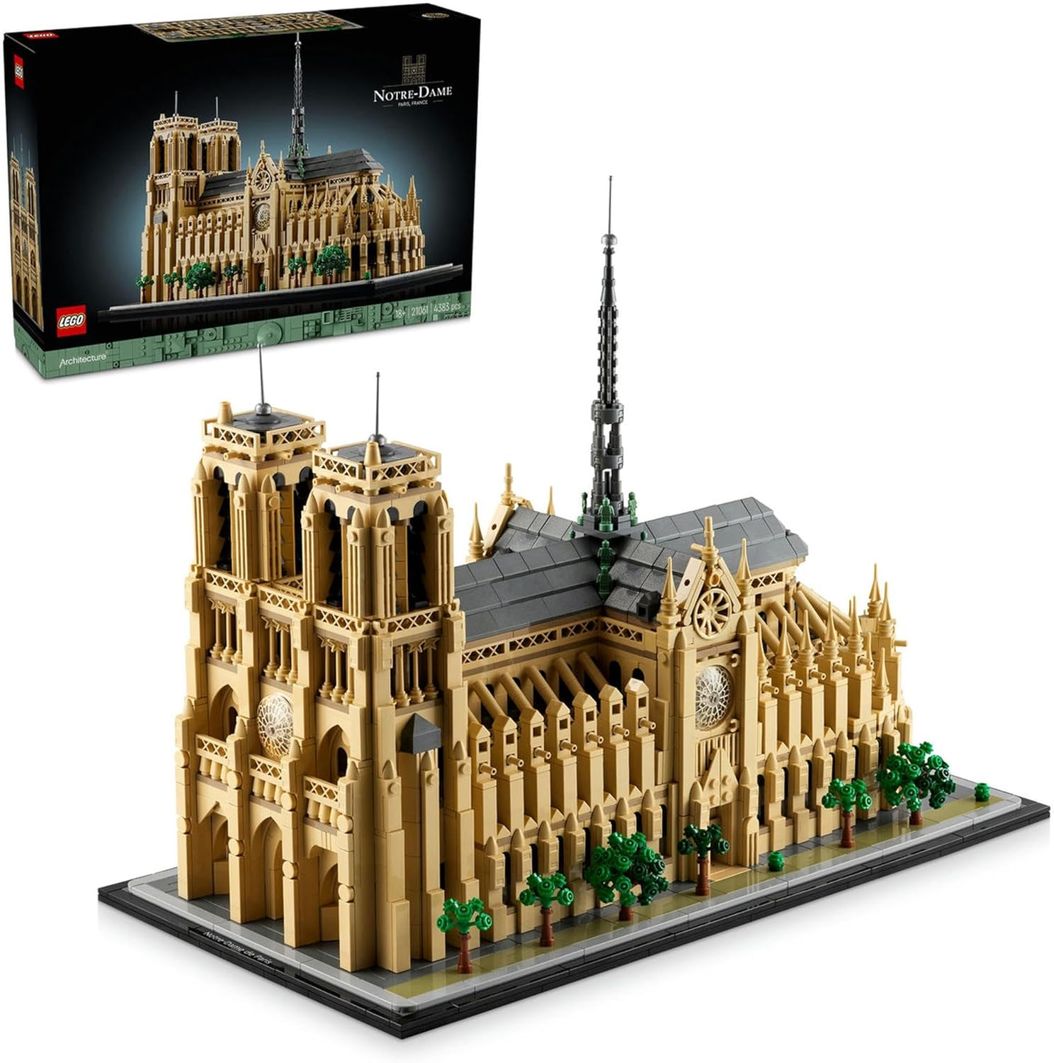 LEGO&reg; Architecture Notre-Dame De Paris (4383 Pcs) Model Building Kit for Adults, Relaxing 3D Puzzle for Home Decor or Office Display, Miniature House Kit for History Fans, Men and Women 21061 image number 1