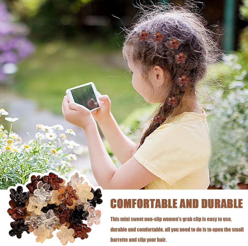 TRKETK 40 Pcs Flower Claw Clips Mini Sweet Non-Slip Women'S Grab Clip Plastic Small Hairpin Cute Hair Claw Accessories for Girls Women Photo Daily Party Wedding Hairstyle Accessories image number 2