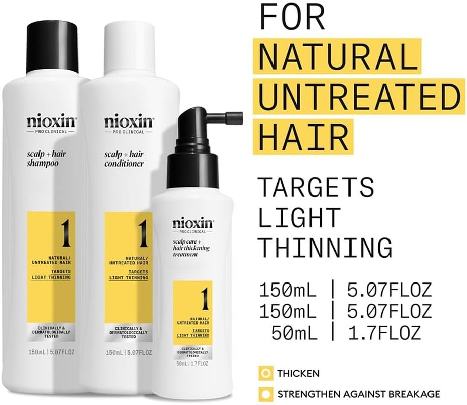 Nioxin System 1 Hair Care Kit for Natural Hair with Light Thinning, 3 Count, Trial Size image number 3