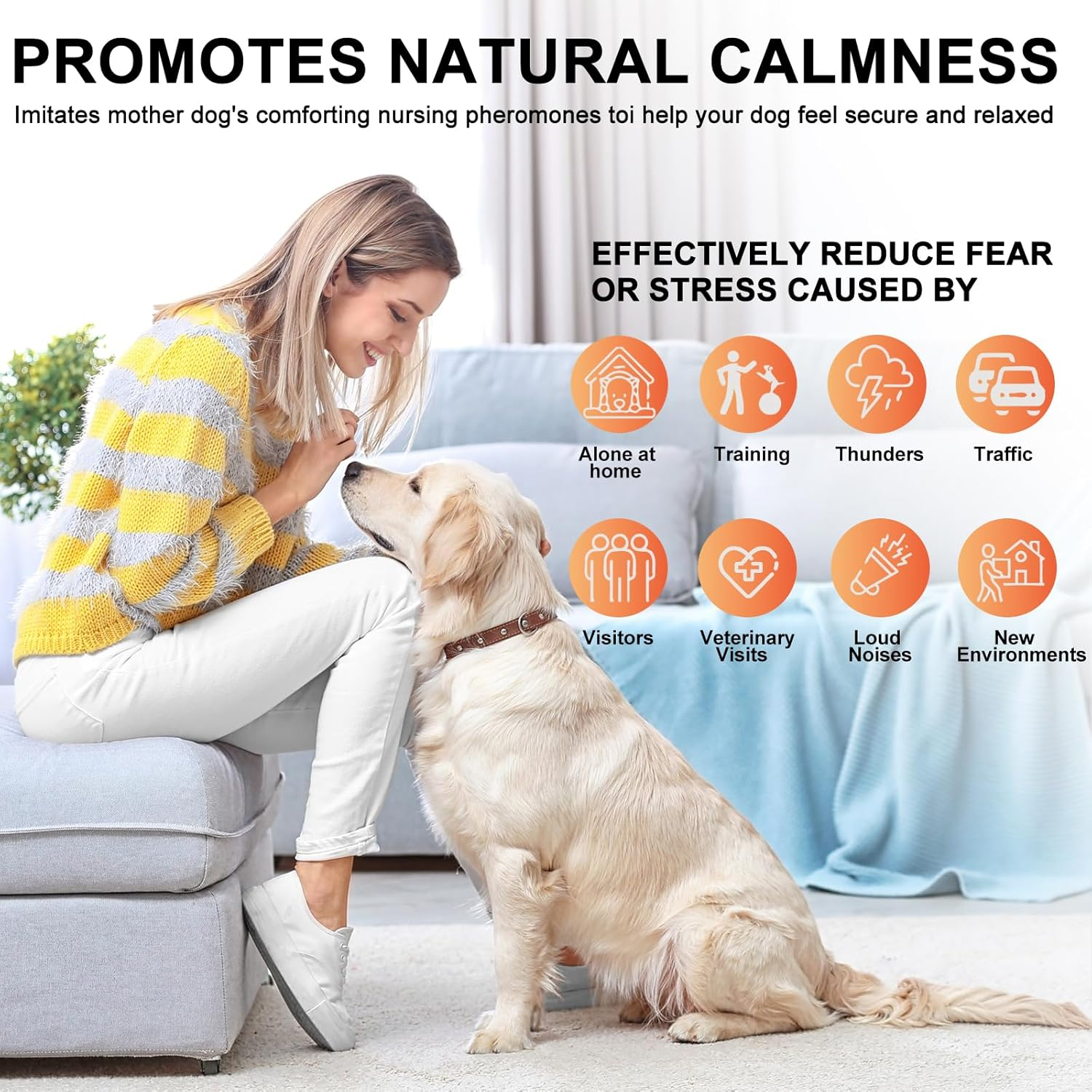 Dog Calming Pheromone Diffuser, Pet Calming Diffuser for Dog Anxiety Relief 4 Refills,Anxiety Relief Reduce Aggression Fighting Barking Stress Calm Relaxing (4) image number 5