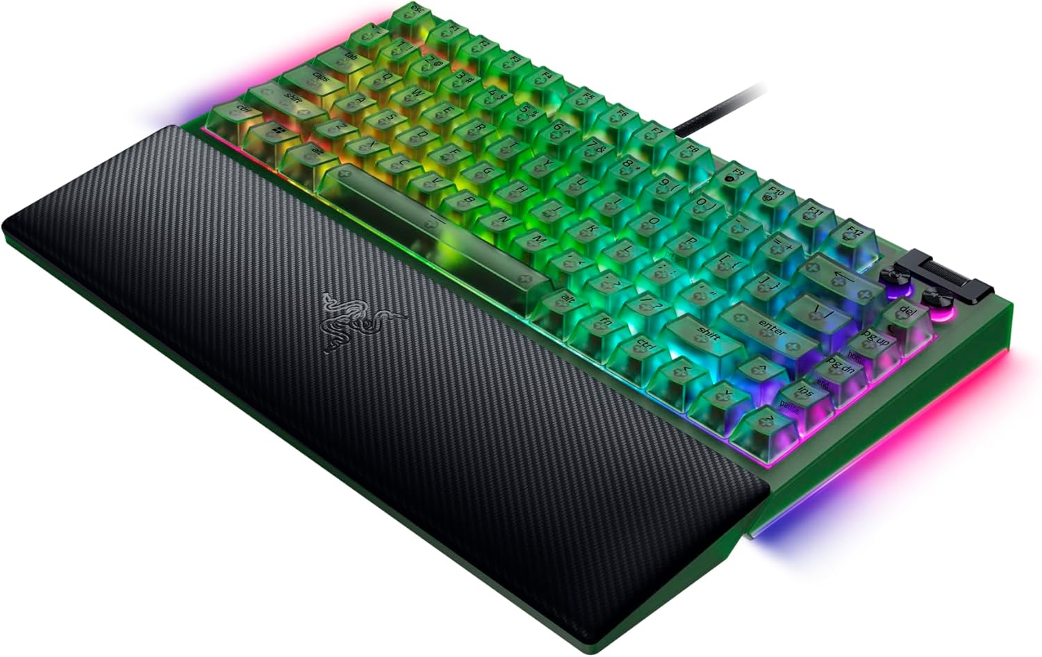 Razer Blackwidow V4 75% - Hot-Swappable Mechanical Gaming Keyboard - Phantom Green image number 4