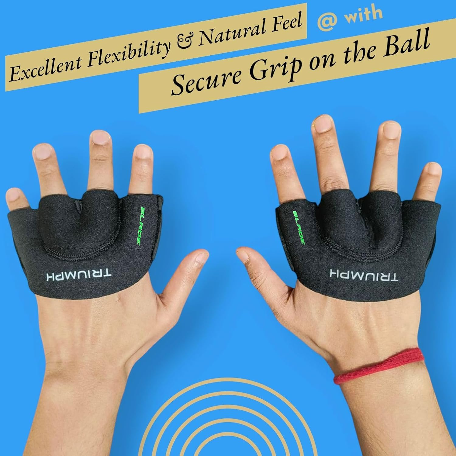 YOOGI Triumph Cricket Half Finger Fielding Gloves, Lightweight Training Gloves with Neoprene Padding, Adult Size