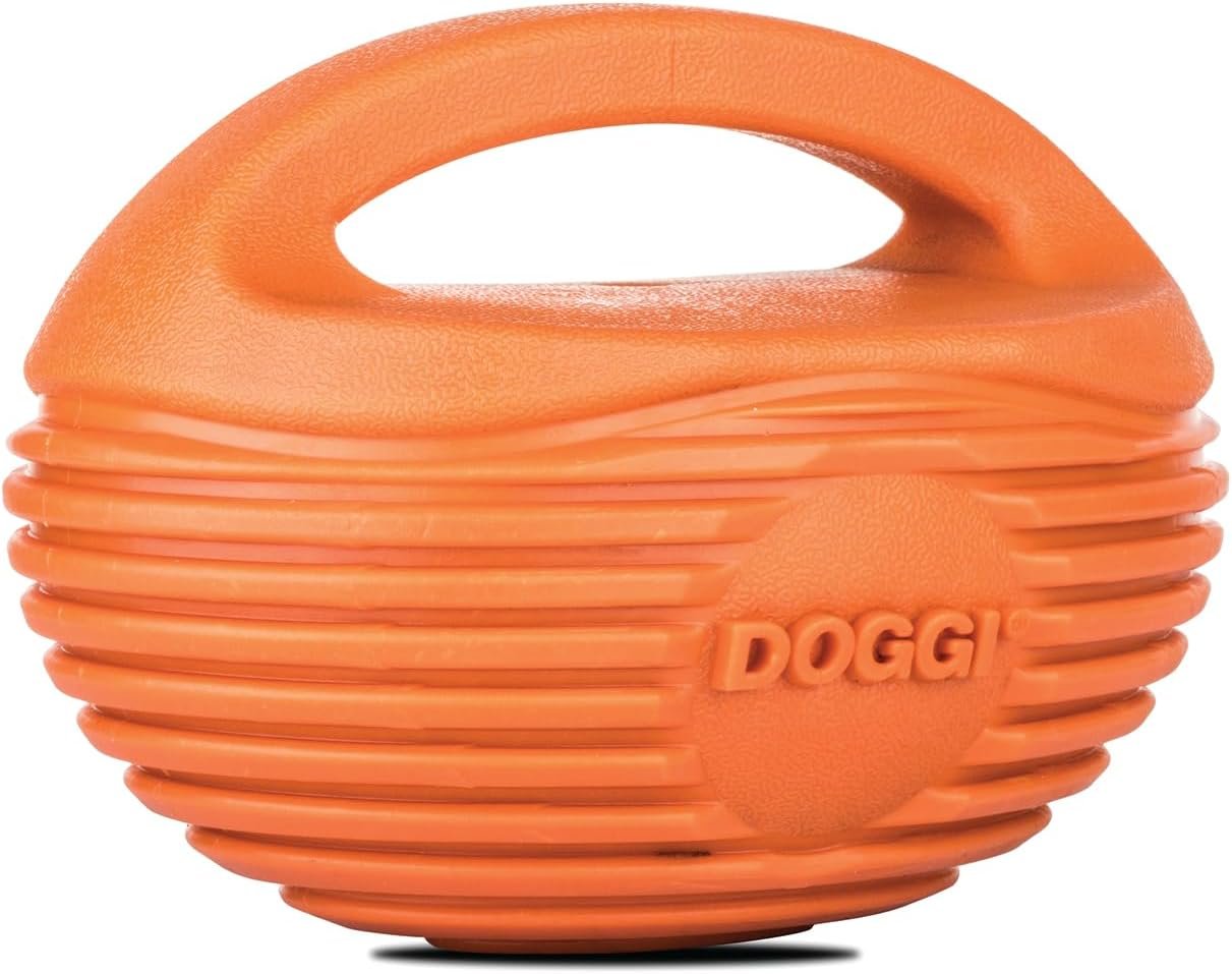 DOGGI Rugby Ball Tough Dog Toy, Medium - TPR Material for Tough Chewers, Interactive Toy for Fetch Games, Aids Dental Health, Strengthens Teeth, 100% Recyclable image number 2
