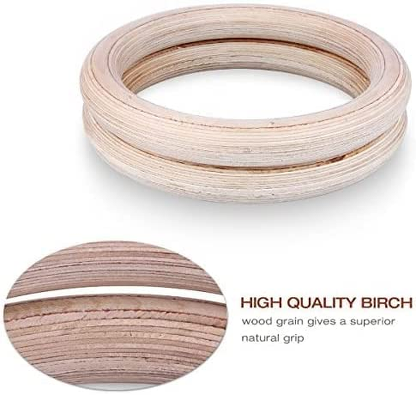 KYLIN SPORT Gymnastic Rings with Adjustable Straps Heavy Duty Exercise Gym Rings for Pull Ups and Dips,Cross-Training Workout,Strength Training,Fitness image number 6