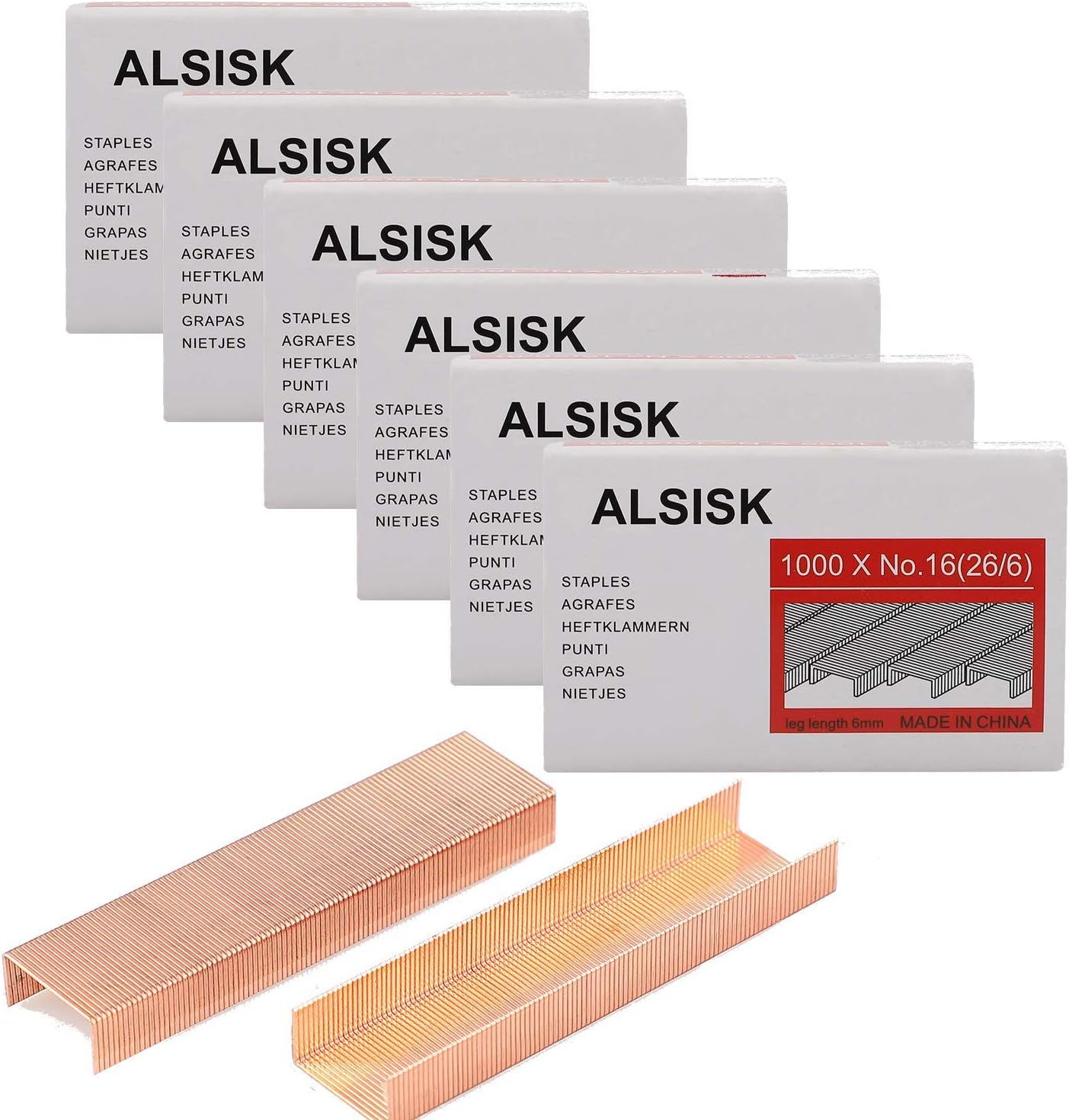Alsisk Stapler,Clear Desk Stapler with 1000 Pieces Staples - Rose Gold Stapler+Staple Removers