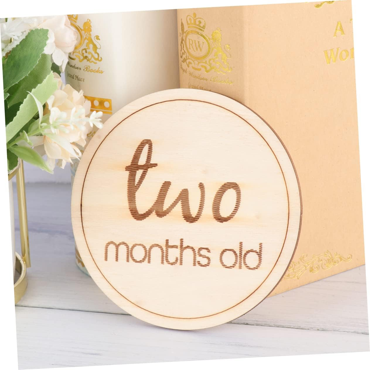 VANZACK 12Pcs Milestone Cards Set round Monthly Number Cards for Newborn Photography to Celebrate Growth and Birthdays Adorable Design image number 3