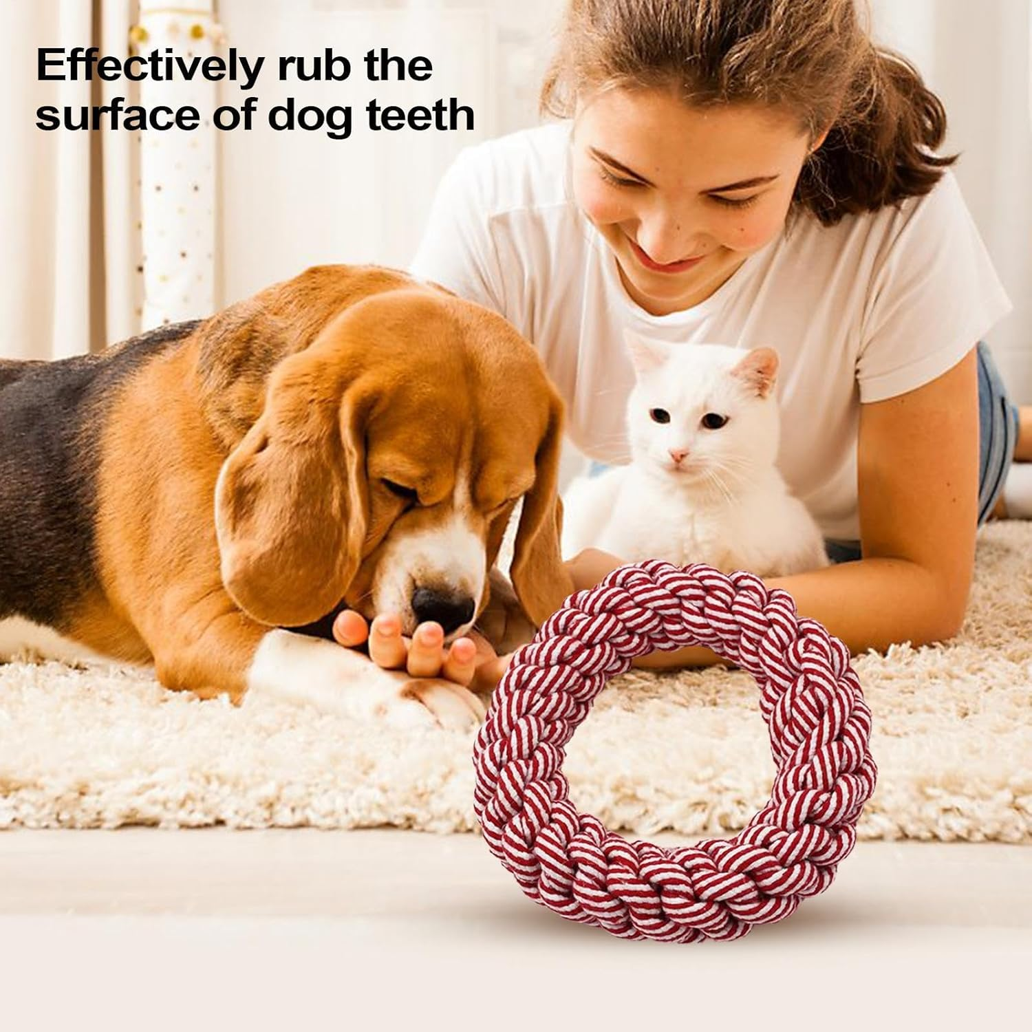 Dog Toys Rope | Puppy Teething Toy | Elastic Lightweight Rope for Medium and Large Aggressive Pets Training image number 6