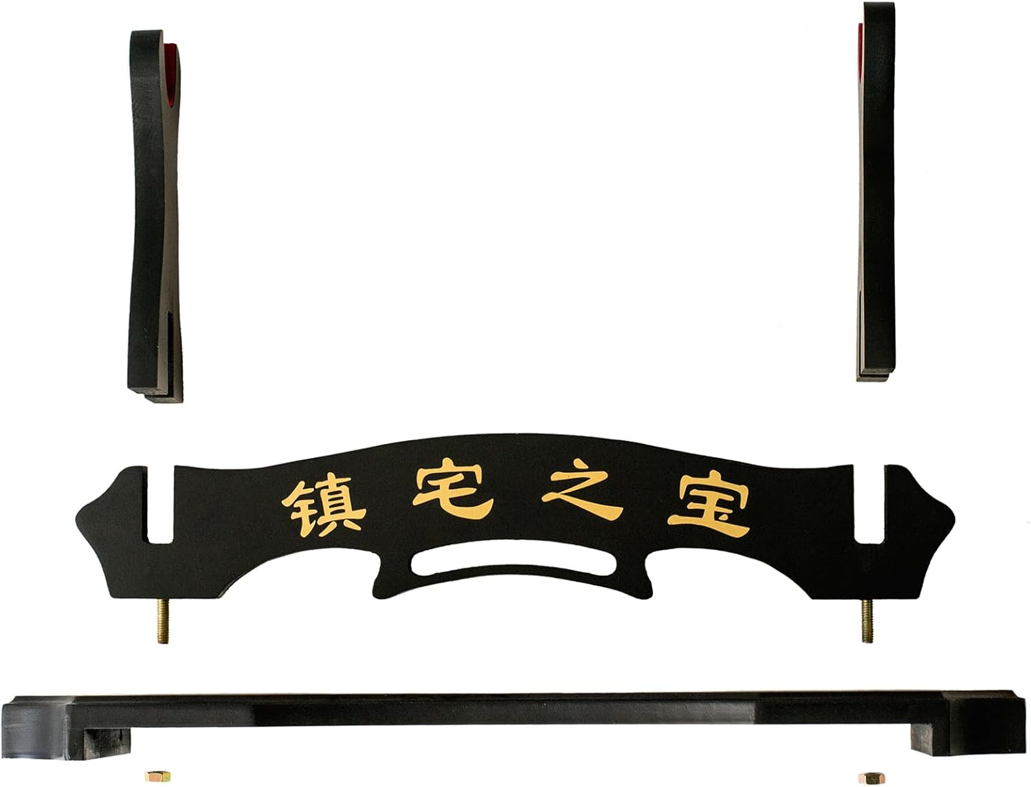 FOXSMZZ Sword Holder Samurai Sword Stand Display Katana Wakizashi Tanto Velvet Padded Wall Hanger Sword Rack (1 Tier) image number 4