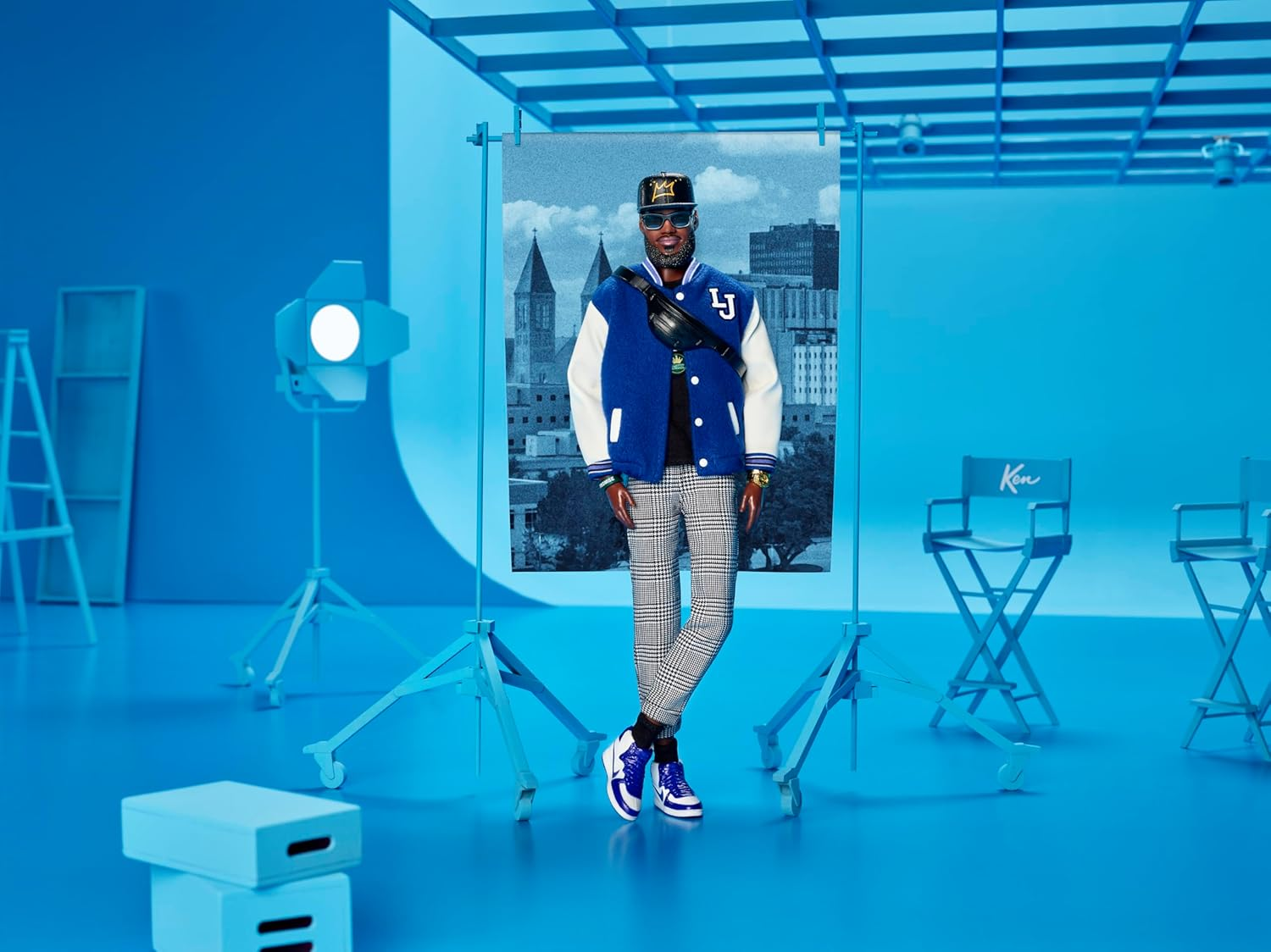 Barbie Signature Lebron James Kenbassadors Doll Collectible with Varsity Bomber Jacket Outfit & Accessories Including Headphones, Sunglasses, & More image number 5
