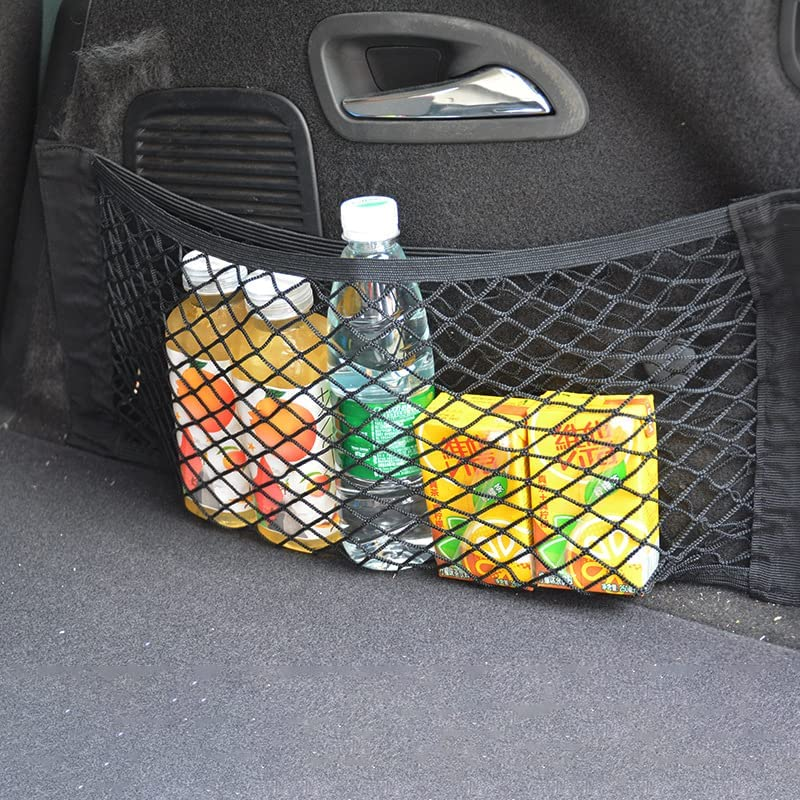 Storage Net for Car Trunk, Automotive Cargo Net for Truck Bed Elastic Nylon Mesh Universal Rear Car Organizer Net Car Seat Travel Bag Trunk Storage Roof Bag Mesh Pouch Bag image number 5