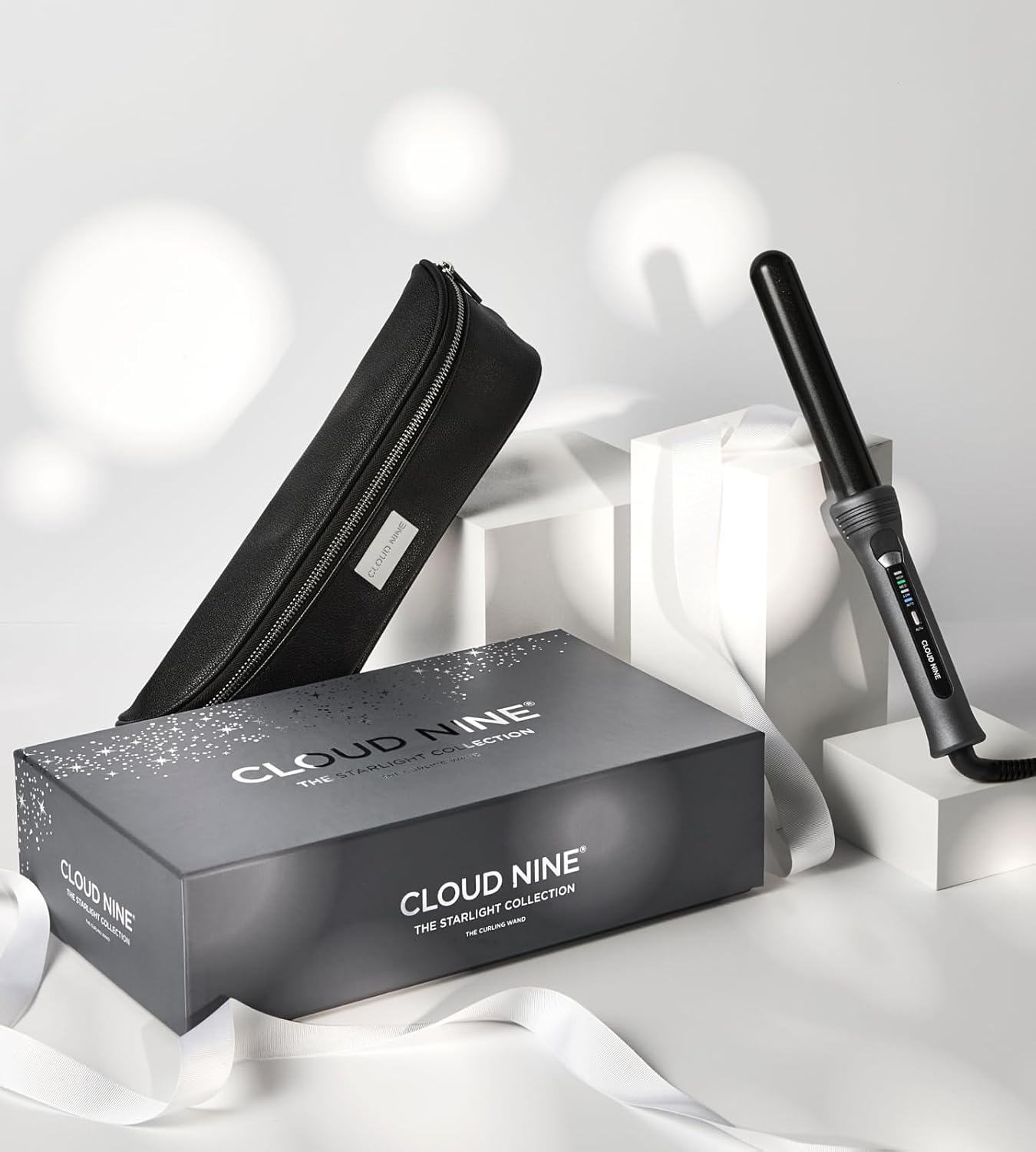 CLOUD NINE the Curling Wand Hair Curler Grey | Styling Tool Variable Temperature Control 125&deg;C to 175&deg;C Range of Hair Types Strong Shiny Healthy Results | Ceramic Barrel Pivoting Cord image number 1