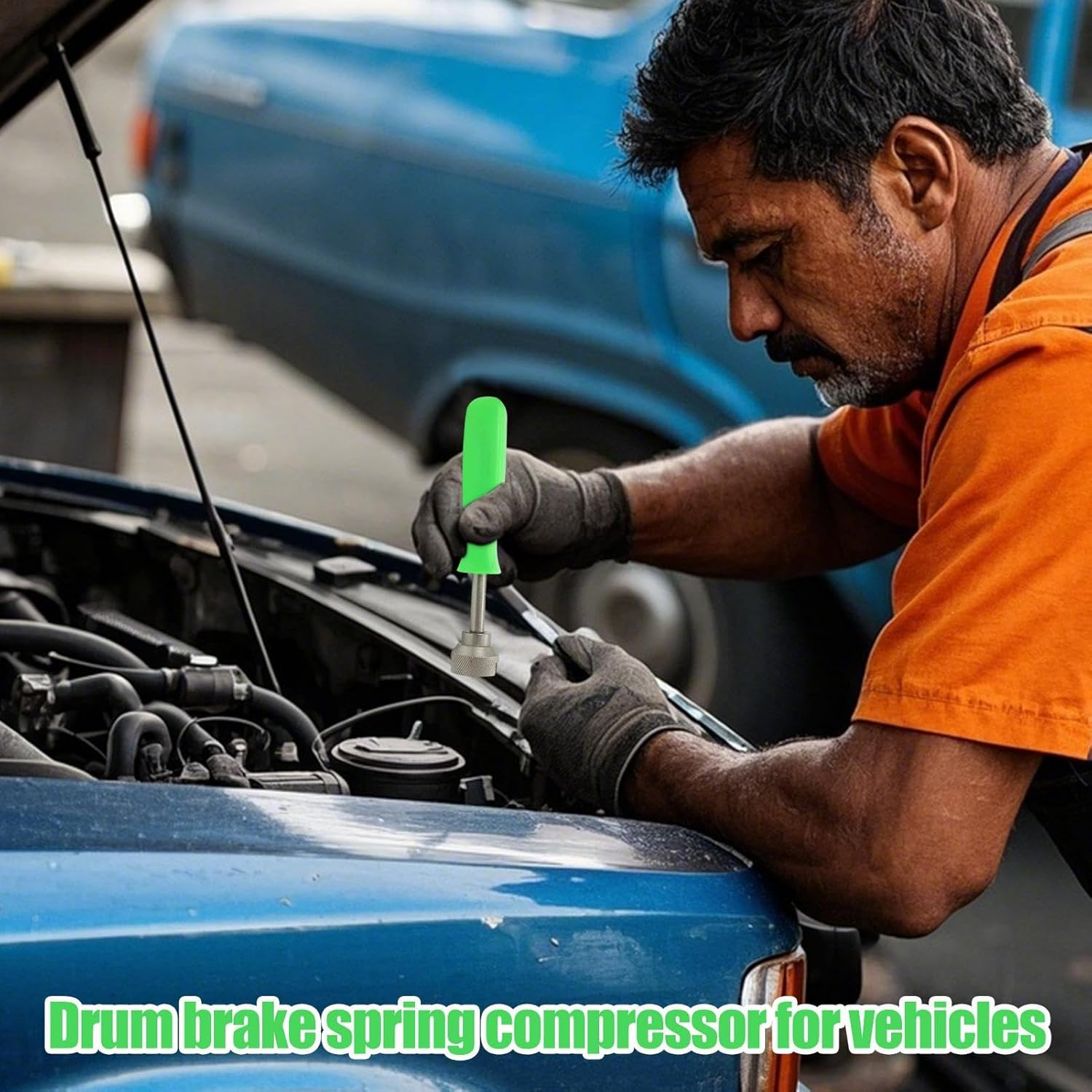 Drum Brake Adjustment Tool, Washer-Locking Steel Brake Spring Compressor, Wear-Resistant Car Repair Accessories for Sedan Vehicles MPV Pickup Truck - Red image number 2