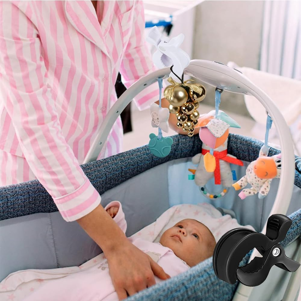 Stroller Pegs to Hook Muslin Sun Shade to Canopy,8Pcs Stroller Pegs Clips,Car Seat Cover Clips, Nursing Cover,Plastic Universal Clips, Blanket Clamp, Stroller Clips Buggy Accessory (Black) image number 4