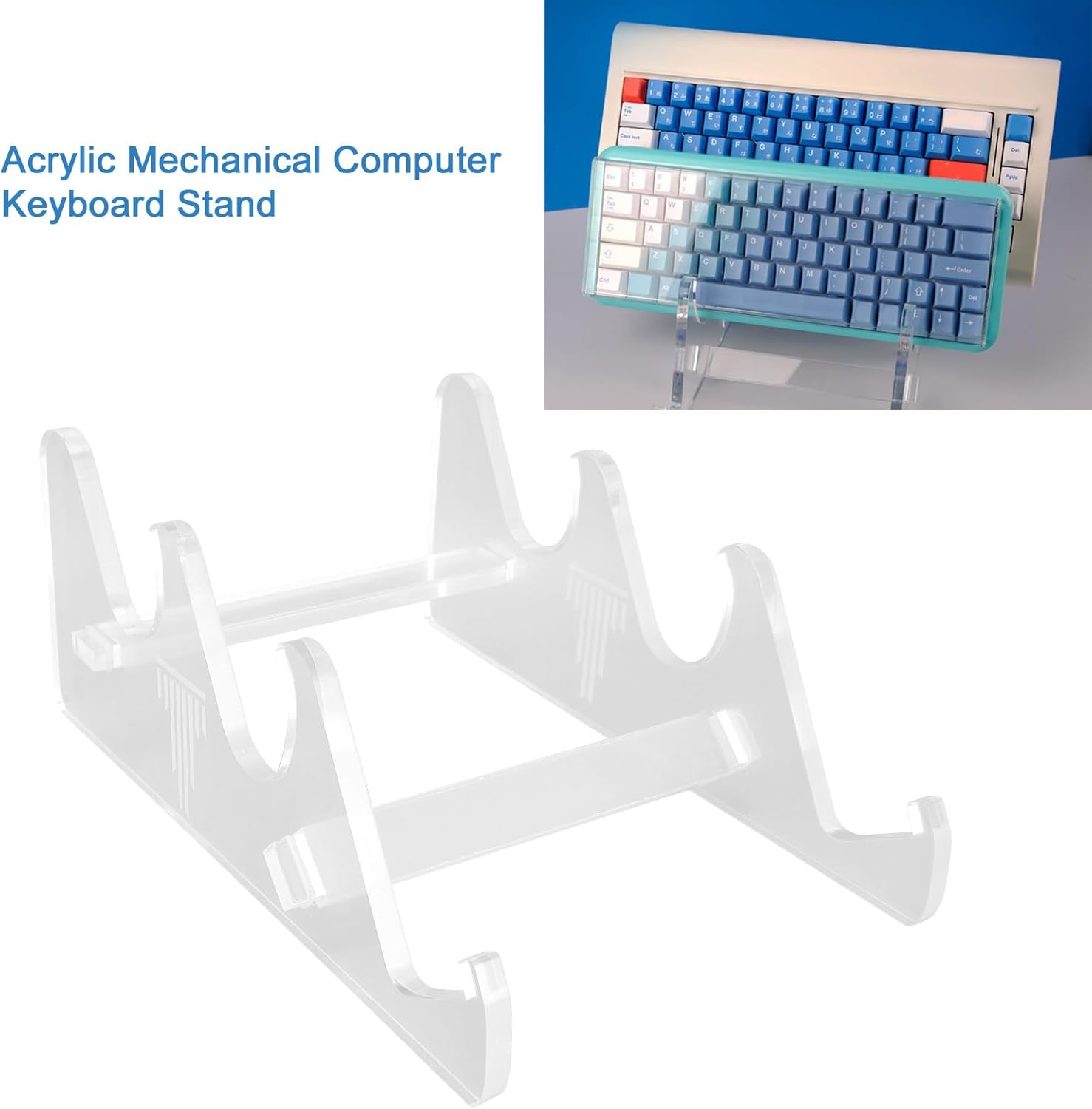 Keyboard Display Stand, 3 Tier Acrylic Transparent Mechanical Holder Rack Easy Assembly Suitable for Offices, Studies, and Display Cabinets image number 6