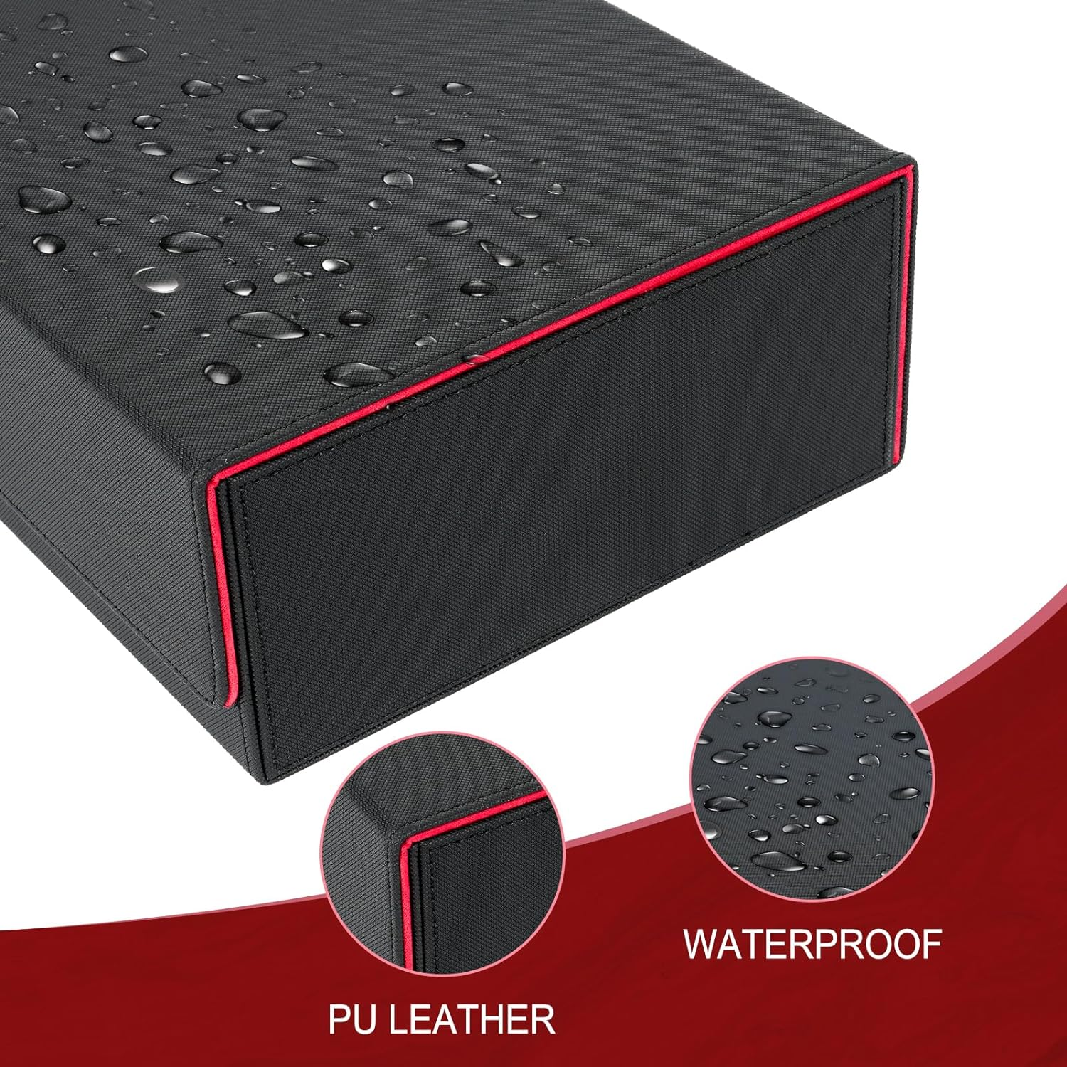 6 In1 Card Deck Box Set,X-Large Premium Card Game Deck Storage Box with 5 Small Card Deck Case Compatible with Mtg/Tcg/Yugioh/Magic/Commander(Black＆Red) image number 4