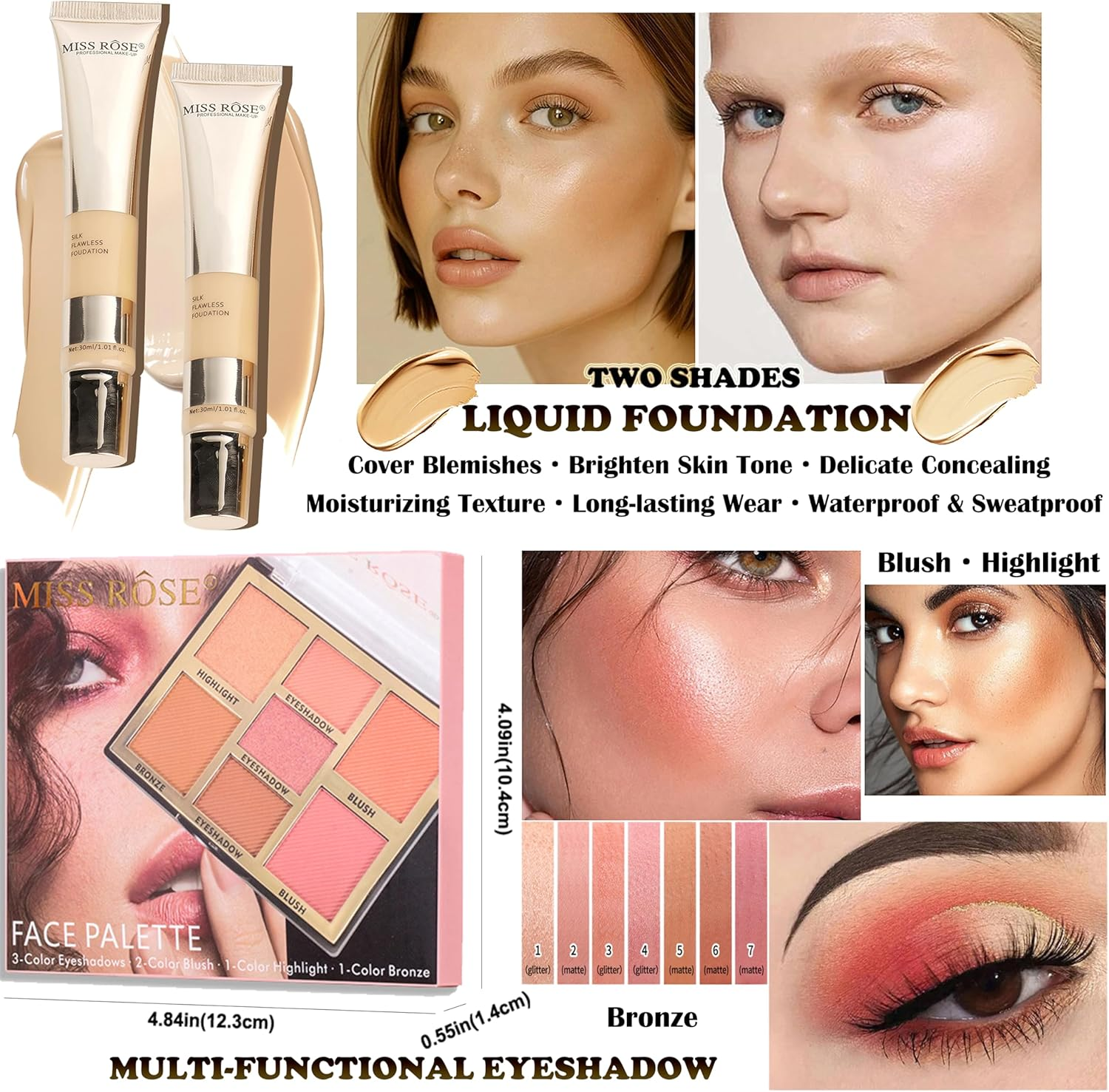 Hoorayeah Makeup Kit - Makeup Sets for Girl - Gift Sets for Women with Eye Shadow Palette, Lipstick