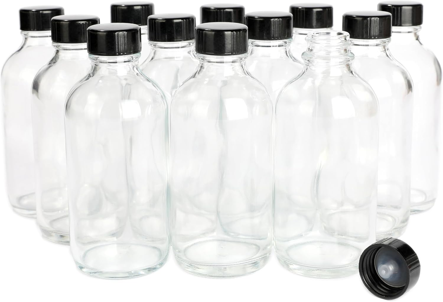 Magic Season Boston round Glass Bottles (Transparent/ 120 Ml with Caps / 12 Pcs) image number 4