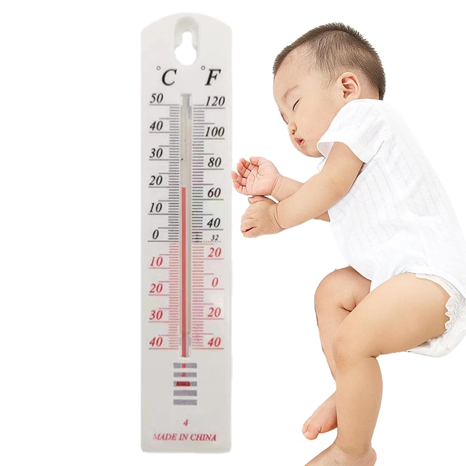 Indoor Outdoor Wall Thermometer, Room Temperature, Easy to Mount Room Temperature Monitors with Precise and Accurate Readings, Thermometer Gauge Easy to Read Scale for Home Office Garden Greenhouse image number 6