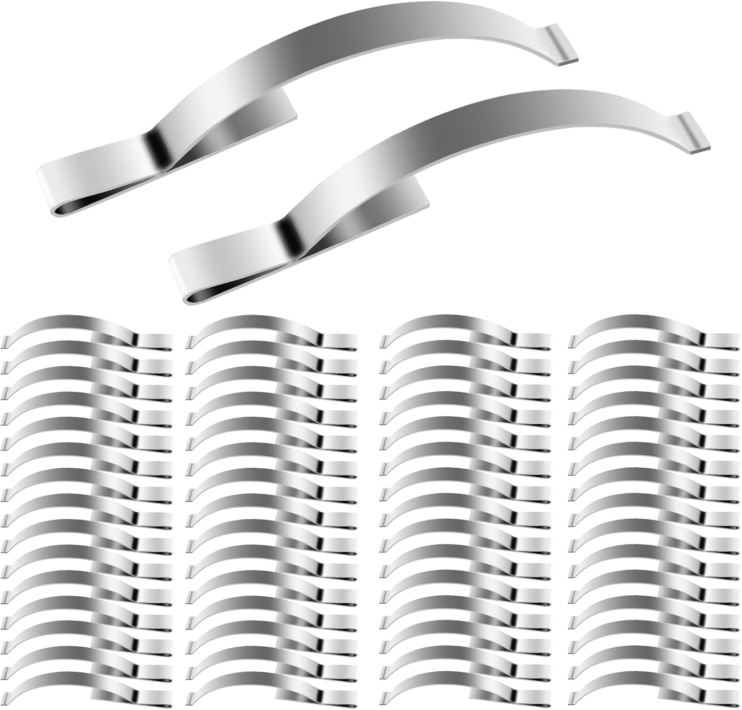 70 Pcs Window Screen Tension Spring Corner Clips, Corner Mount Flat Window Spring Stainless Steel Window Screen Clips, &frac14;&rdquo; Wide 2-3/4&rdquo; Long, Prevent Screen Windows Shaking (Silver) image number 4