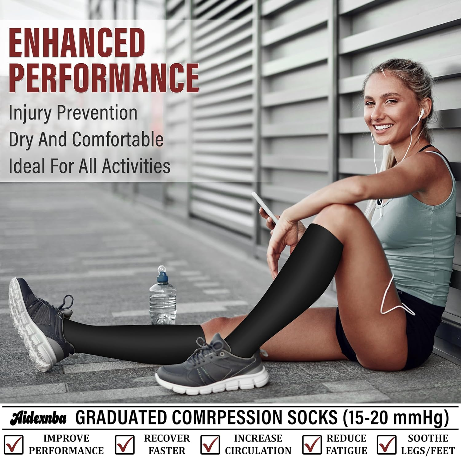 Compression Socks for Women & Men (3 Pairs) - Best Support for Nurses, Running, Hiking, Recovery,Athletic