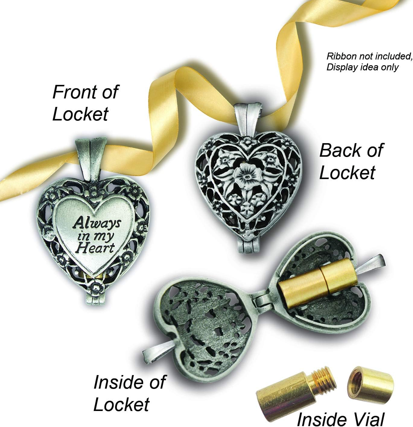 Those We Love Memorial Photo Frame with Vial for Ashes or a Keepsake, Funeral or Sympathy Loss of Loved One, for 2.5-Inch by 2.25-Inch Photo, by Abbey & CA Gift image number 2