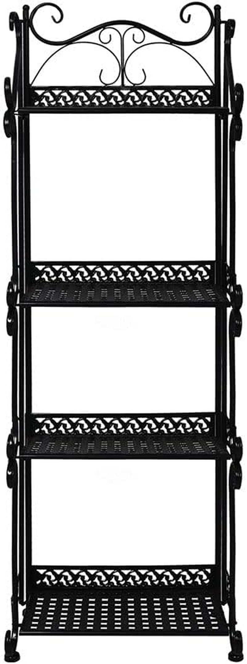 Levede 4 Tiers Outdoor Indoor Metal Flower Pots Plant Stand, Black image number 4